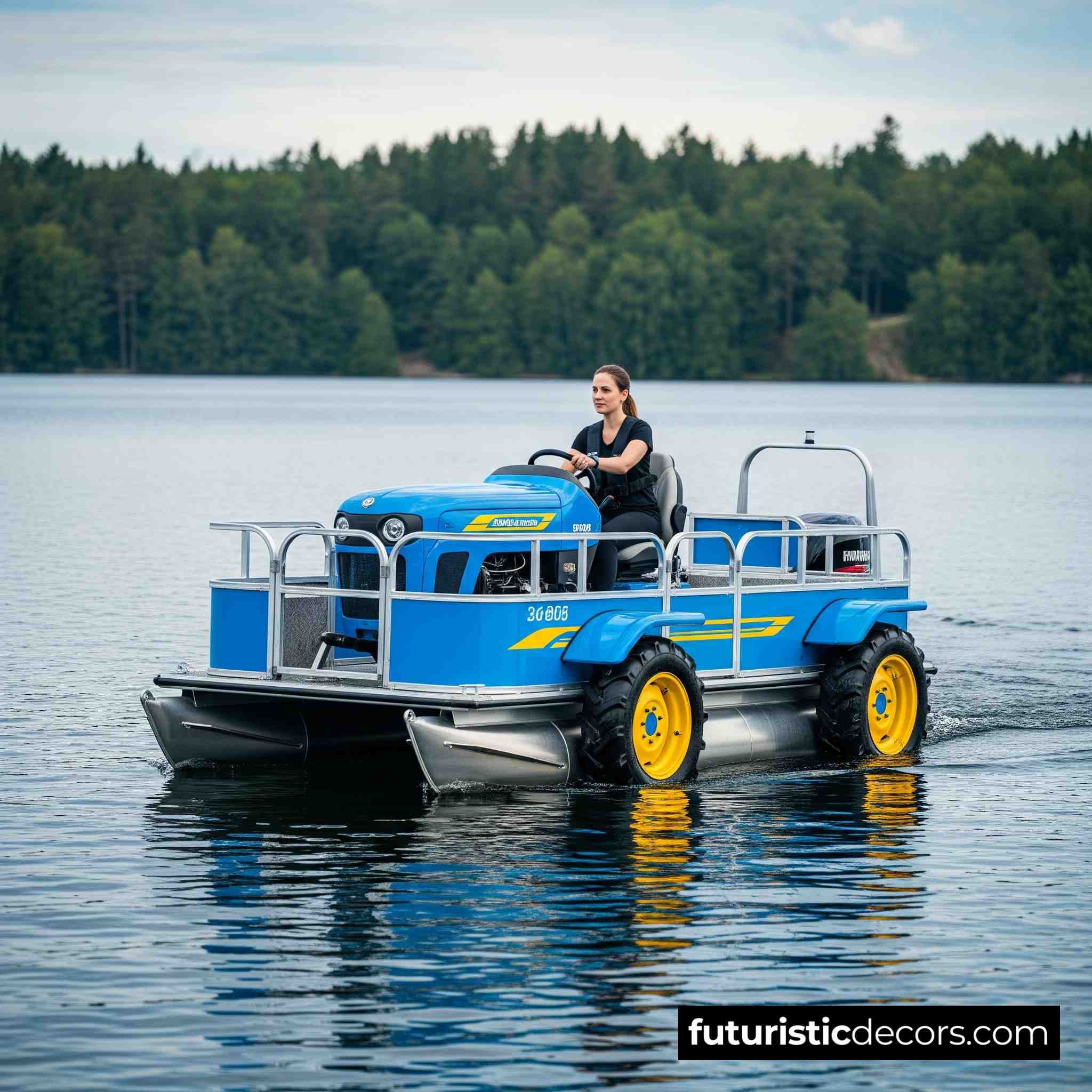 Tractor Pontoon Boat
