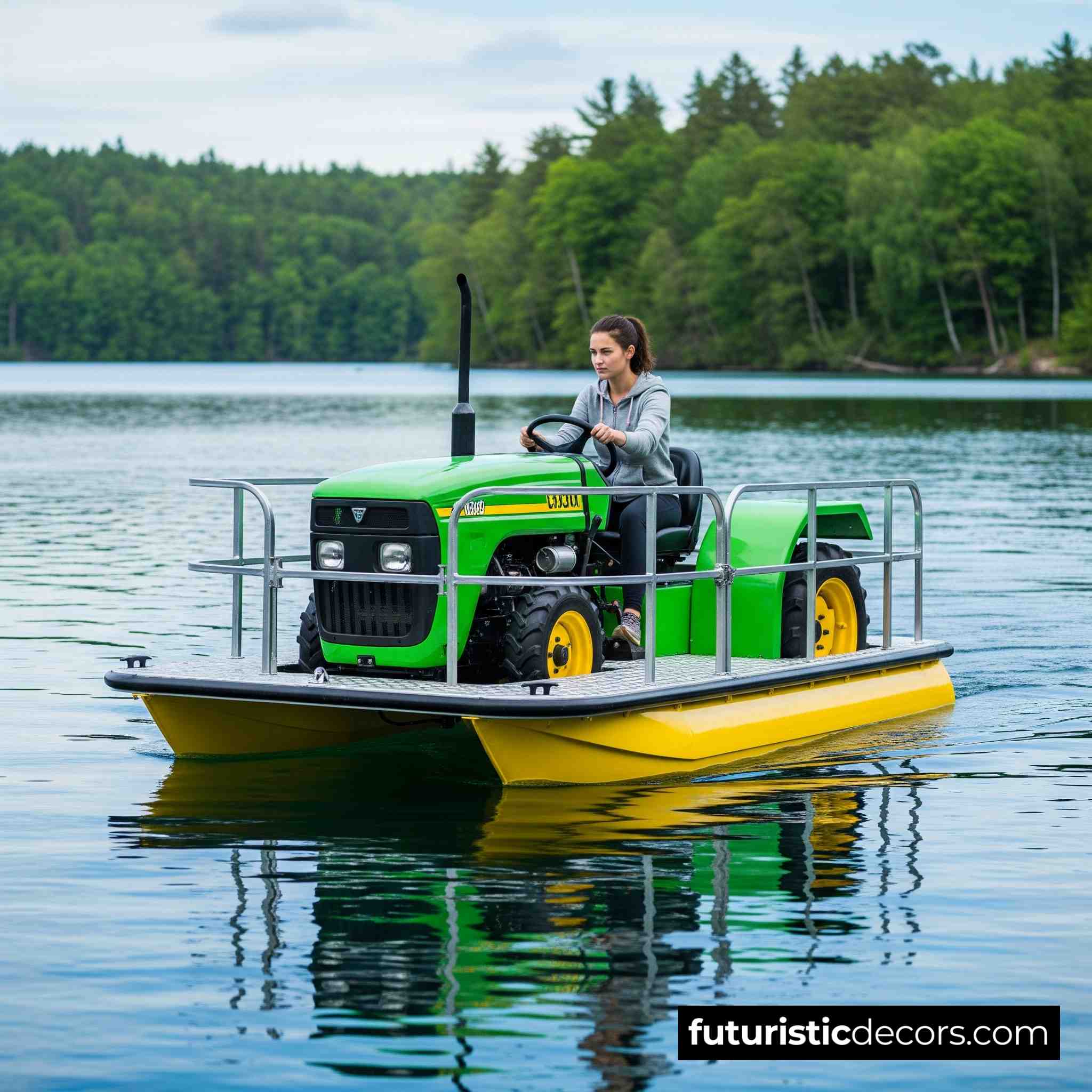 Tractor Pontoon Boat