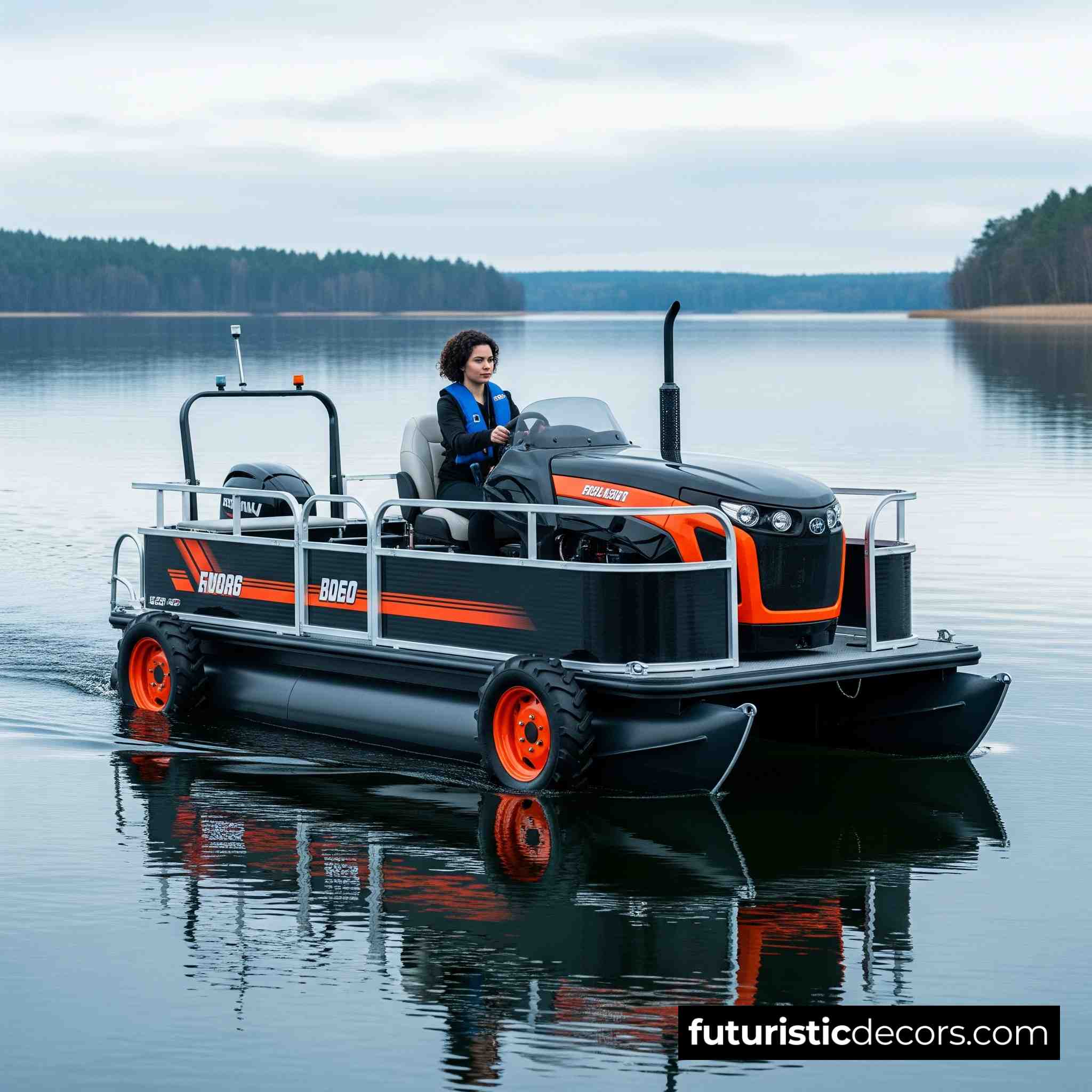 Tractor Pontoon Boat