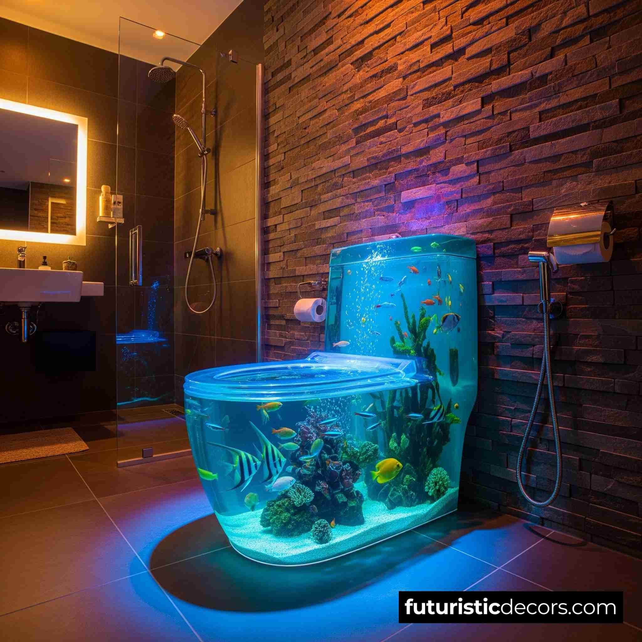 Transparent Fish Tank Toilet