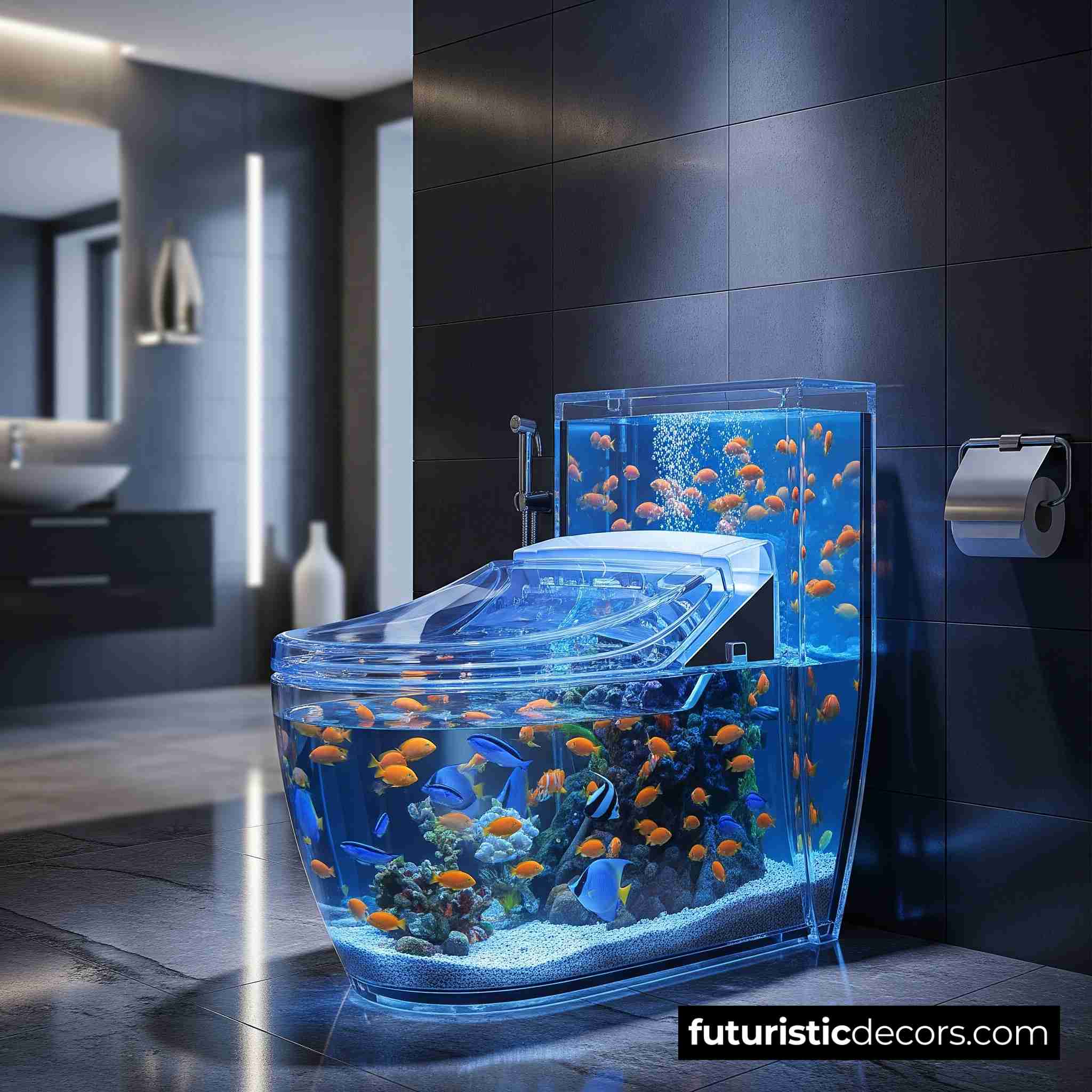 Transparent Fish Tank Toilet