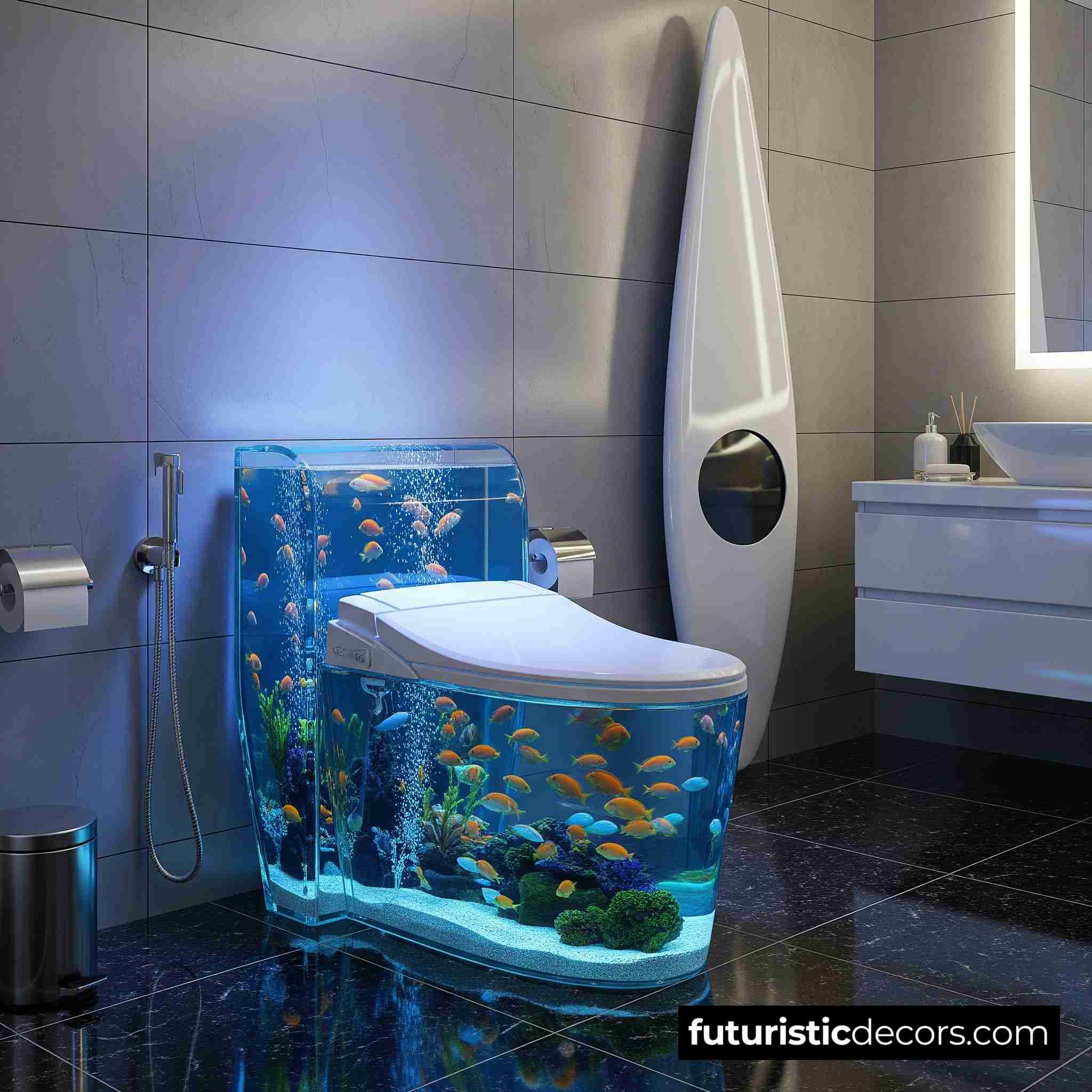 Transparent Fish Tank Toilet
