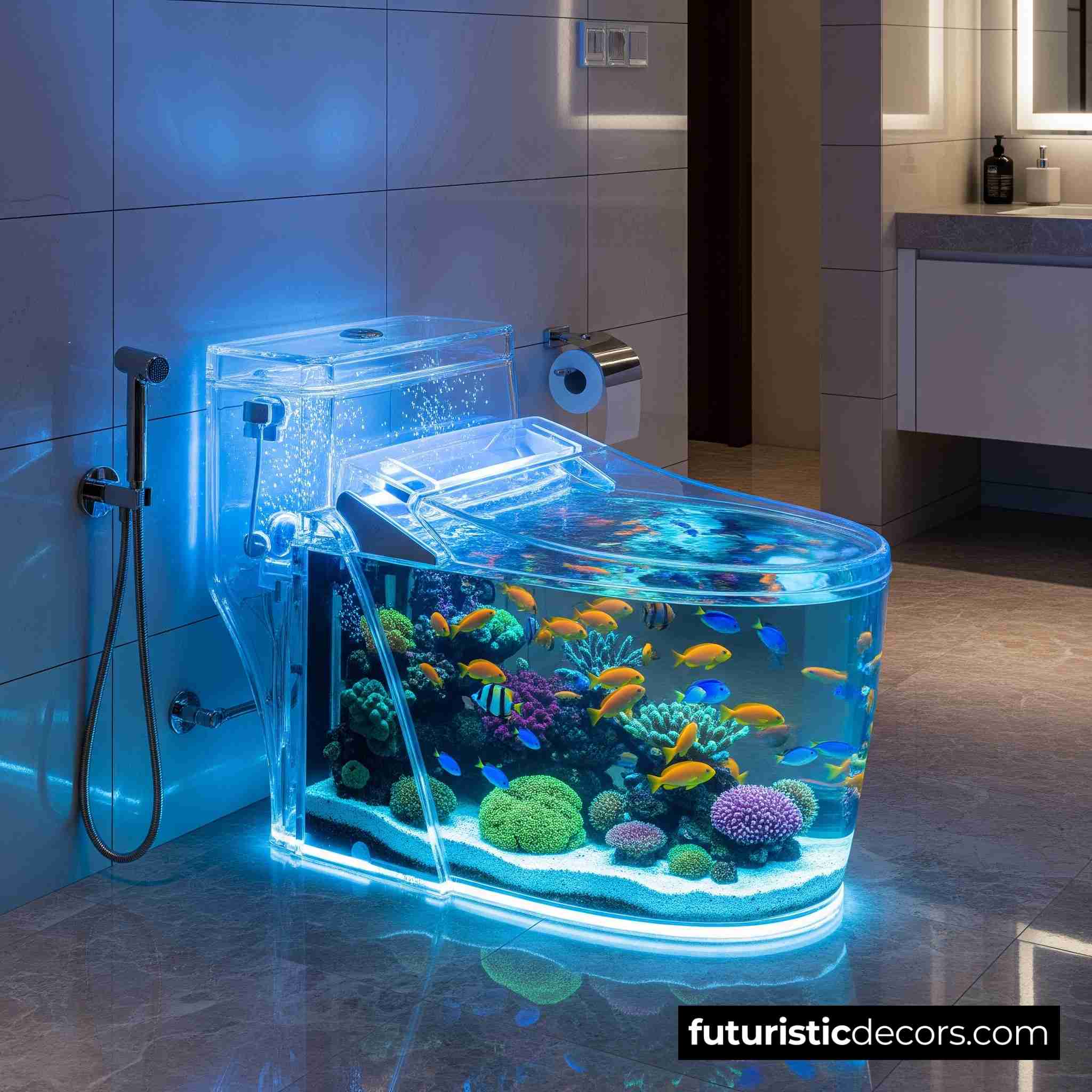 Transparent Fish Tank Toilet