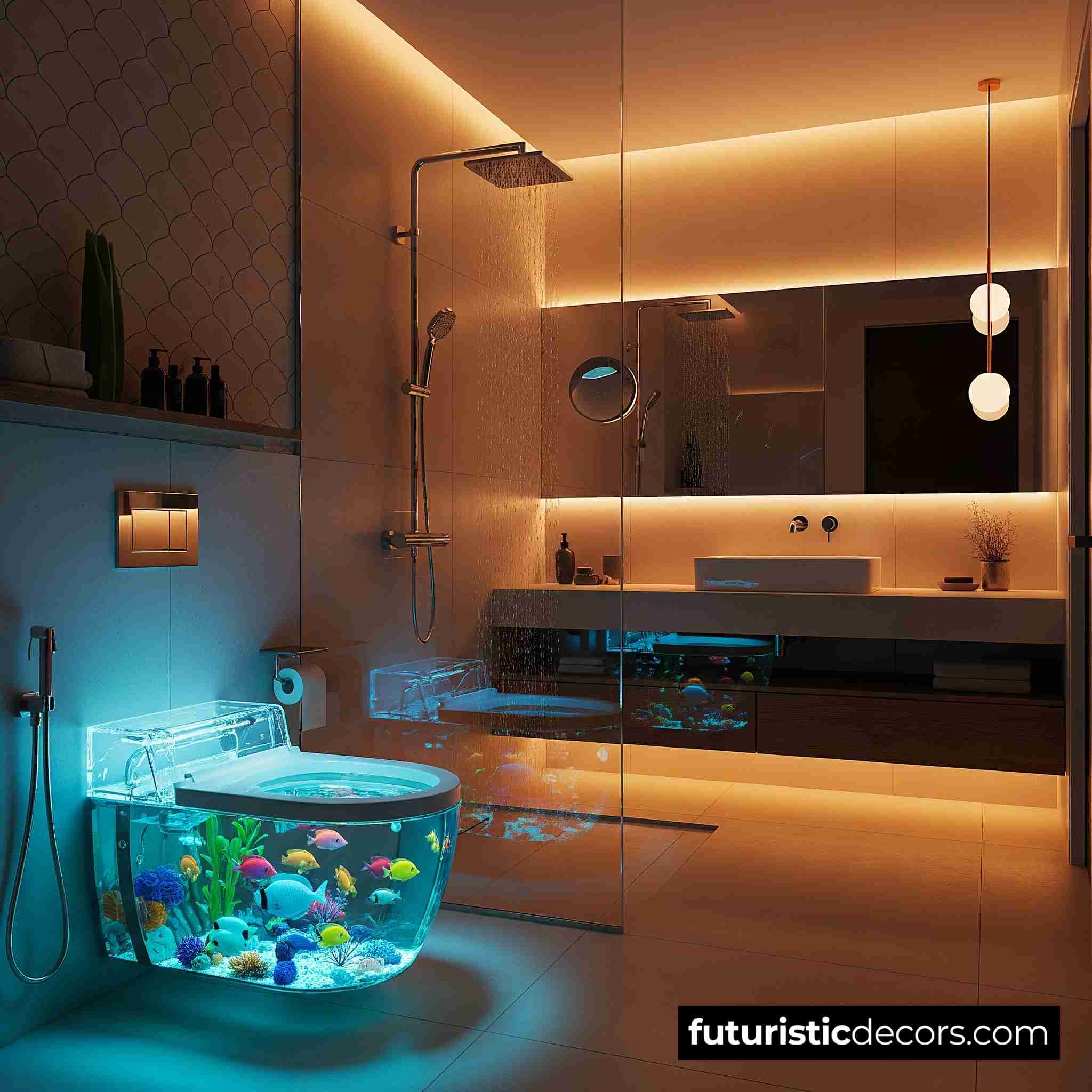 Transparent Fish Tank Toilets