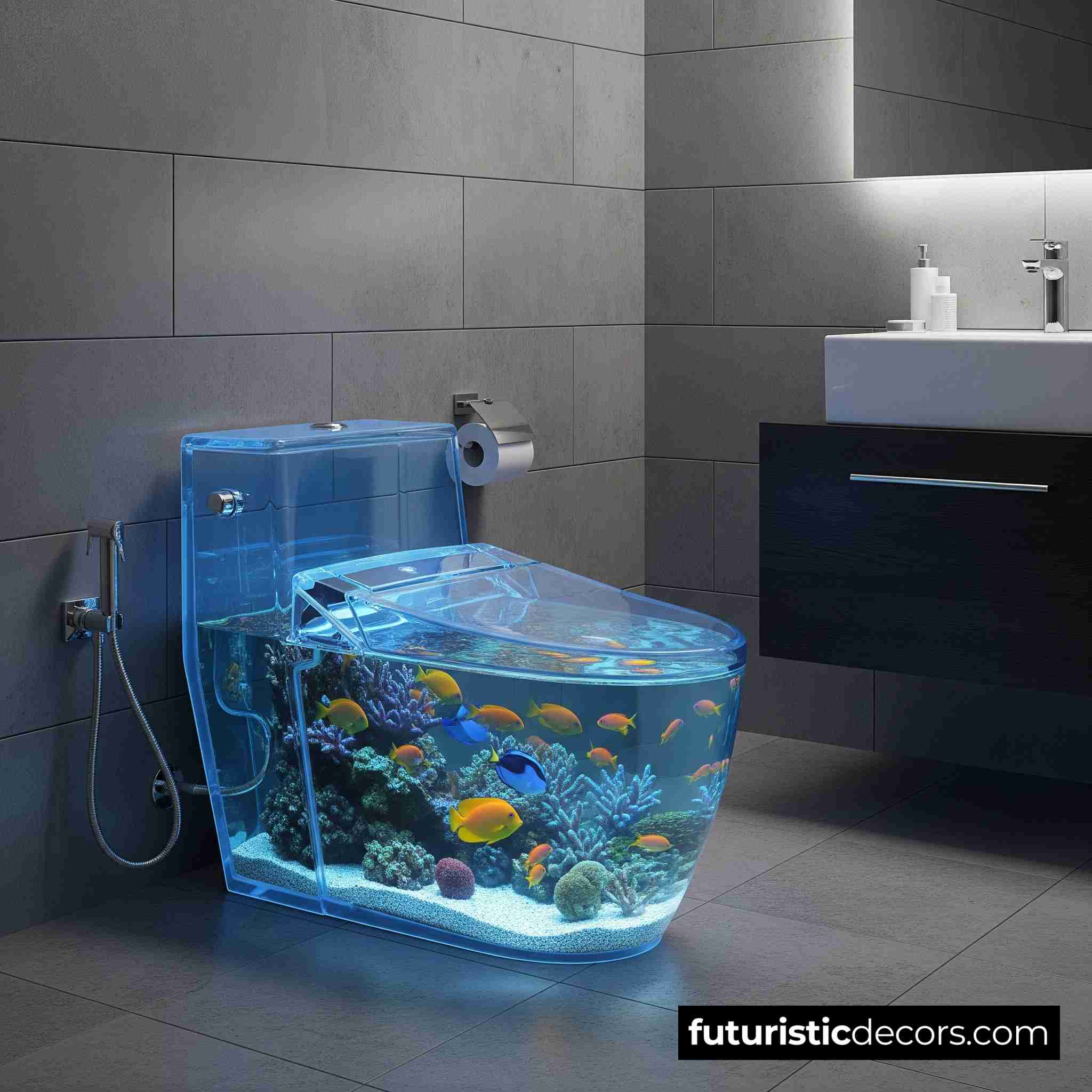 Transparent Fish Tank Toilets