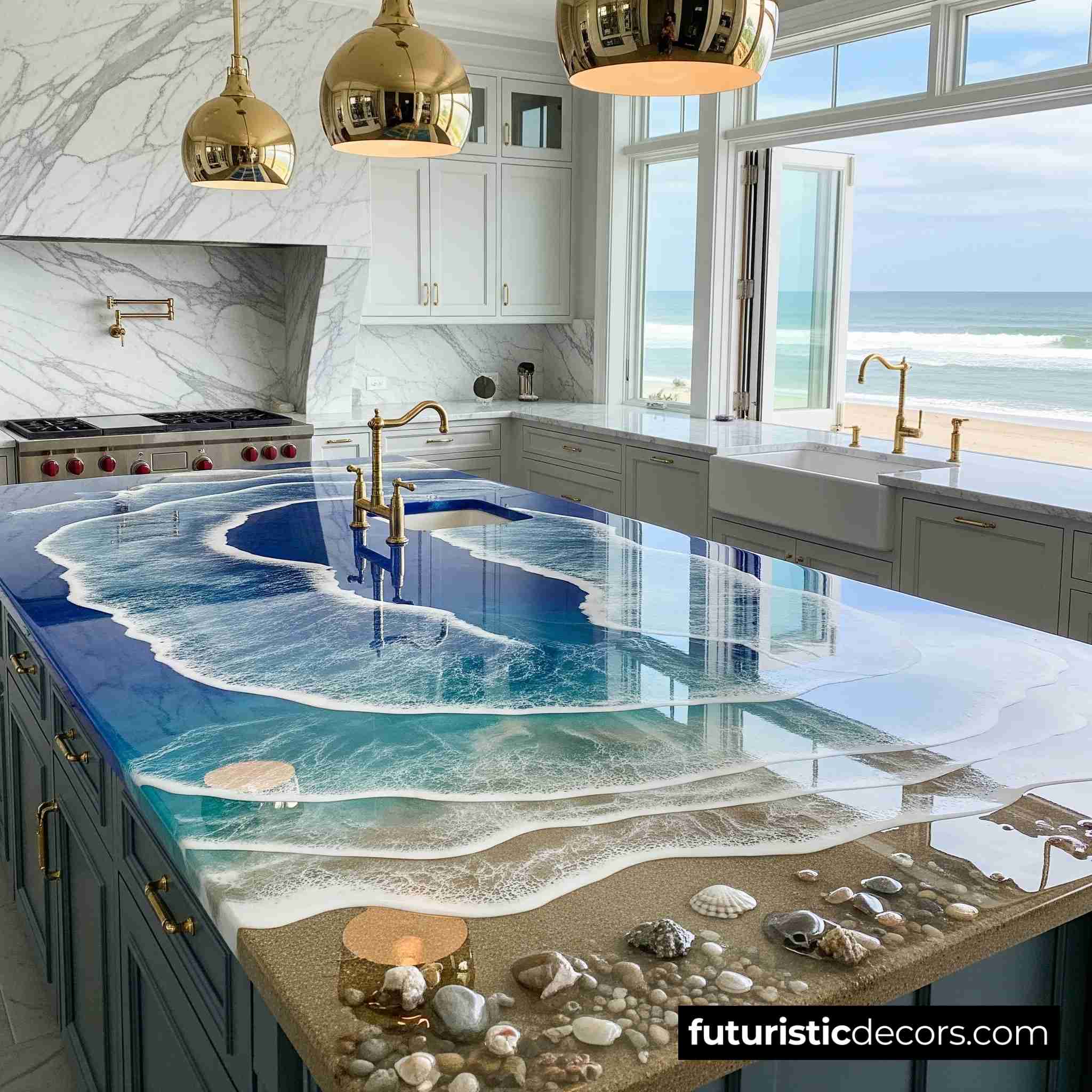 Beach Countertop Kitchen Island