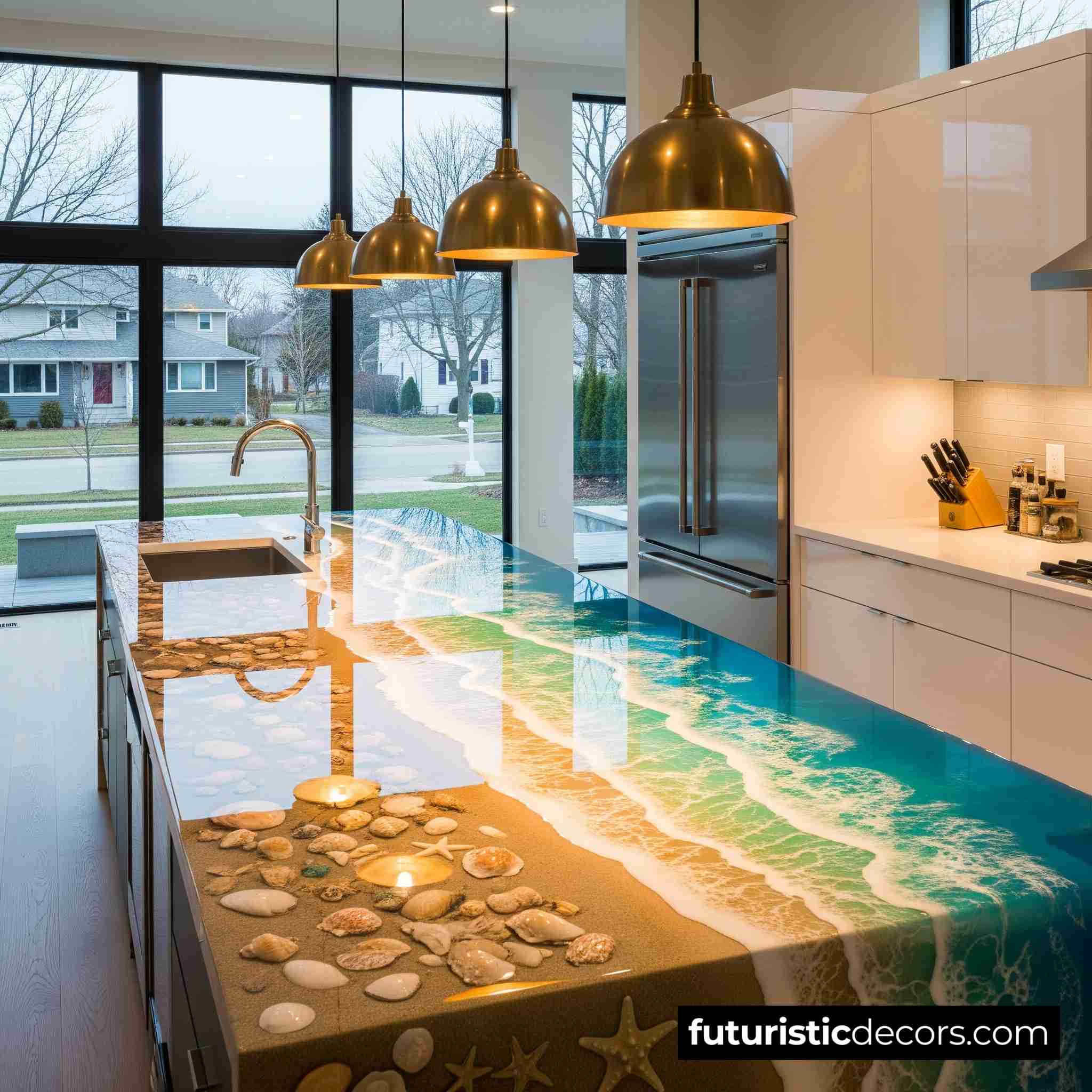 Beach Countertop Kitchen Island
