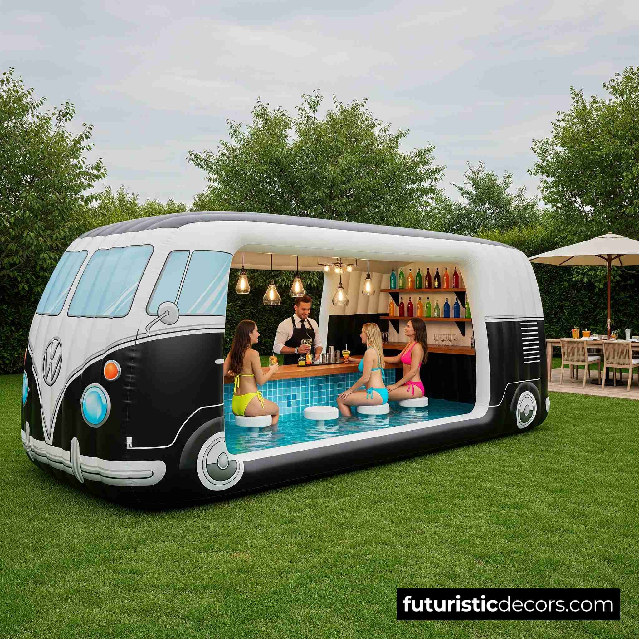 Inflatable VW Bus Pool Bar