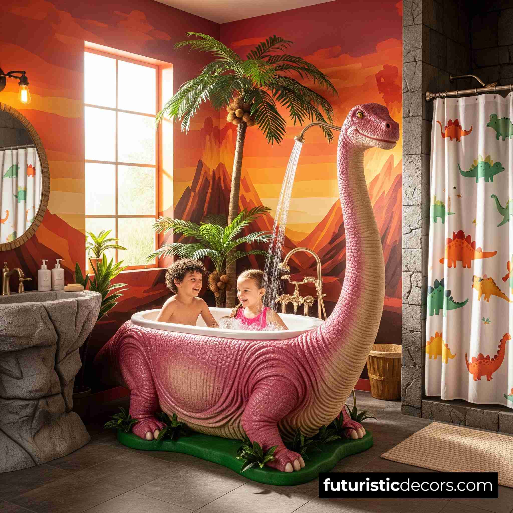 Dinosaur-Shaped Bathtubs