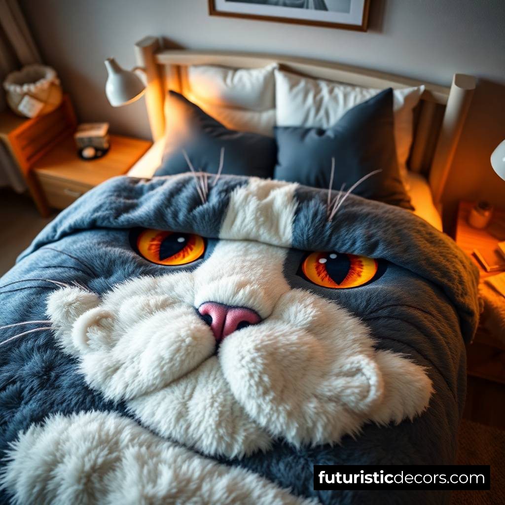Fluffy Cat themed Bedding Sets