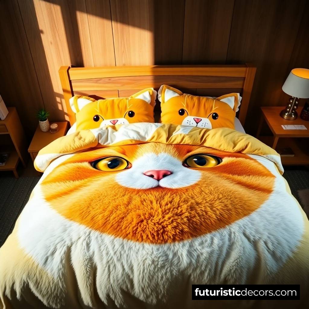 Fluffy Cat themed Bedding Sets