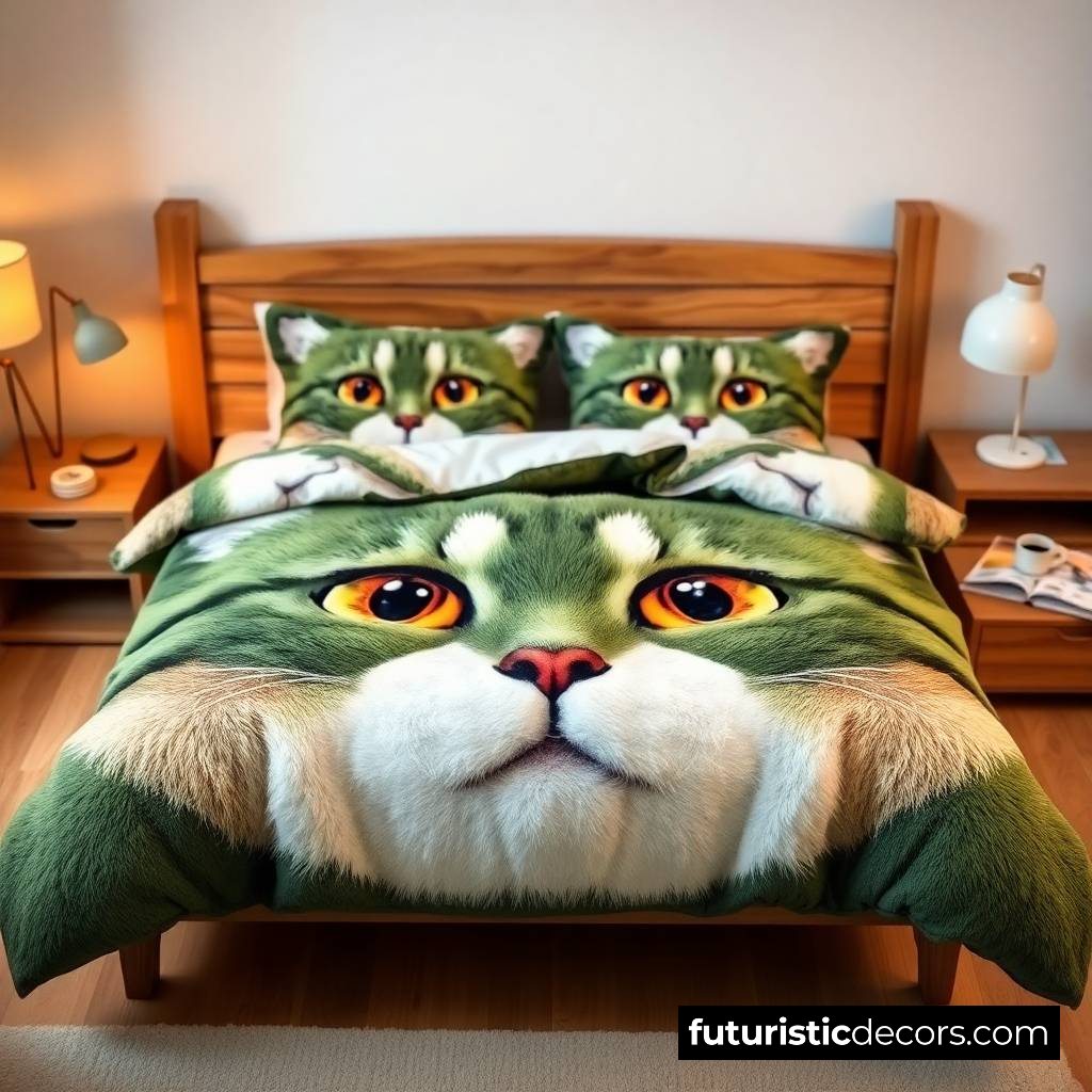 Fluffy Cat themed Bedding Sets