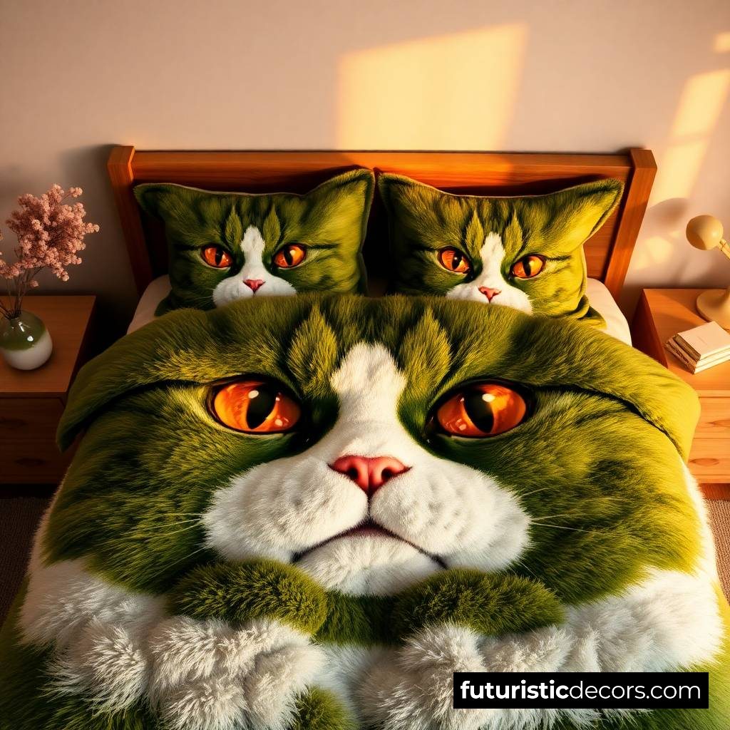 Fluffy Cat themed Bedding Sets