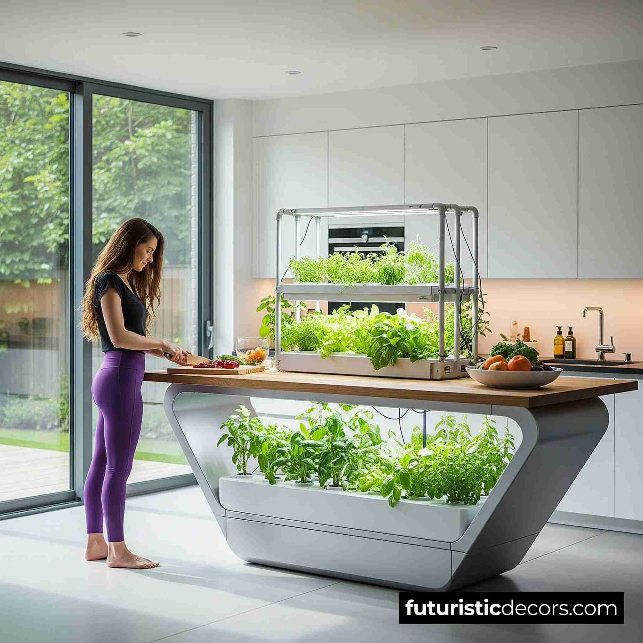 Kitchen Islands with Hydroponic Garden