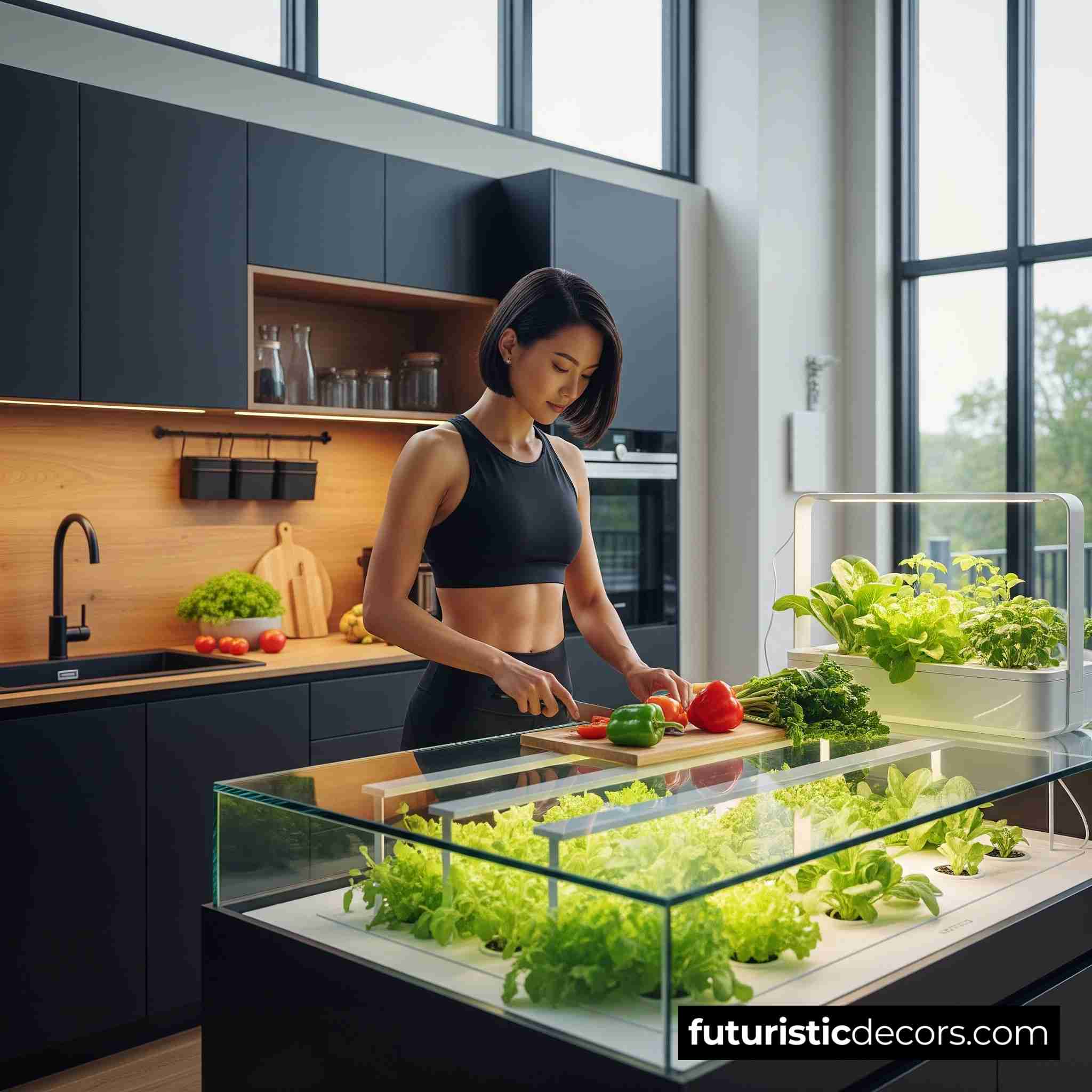 Kitchen Islands with Hydroponic Garden