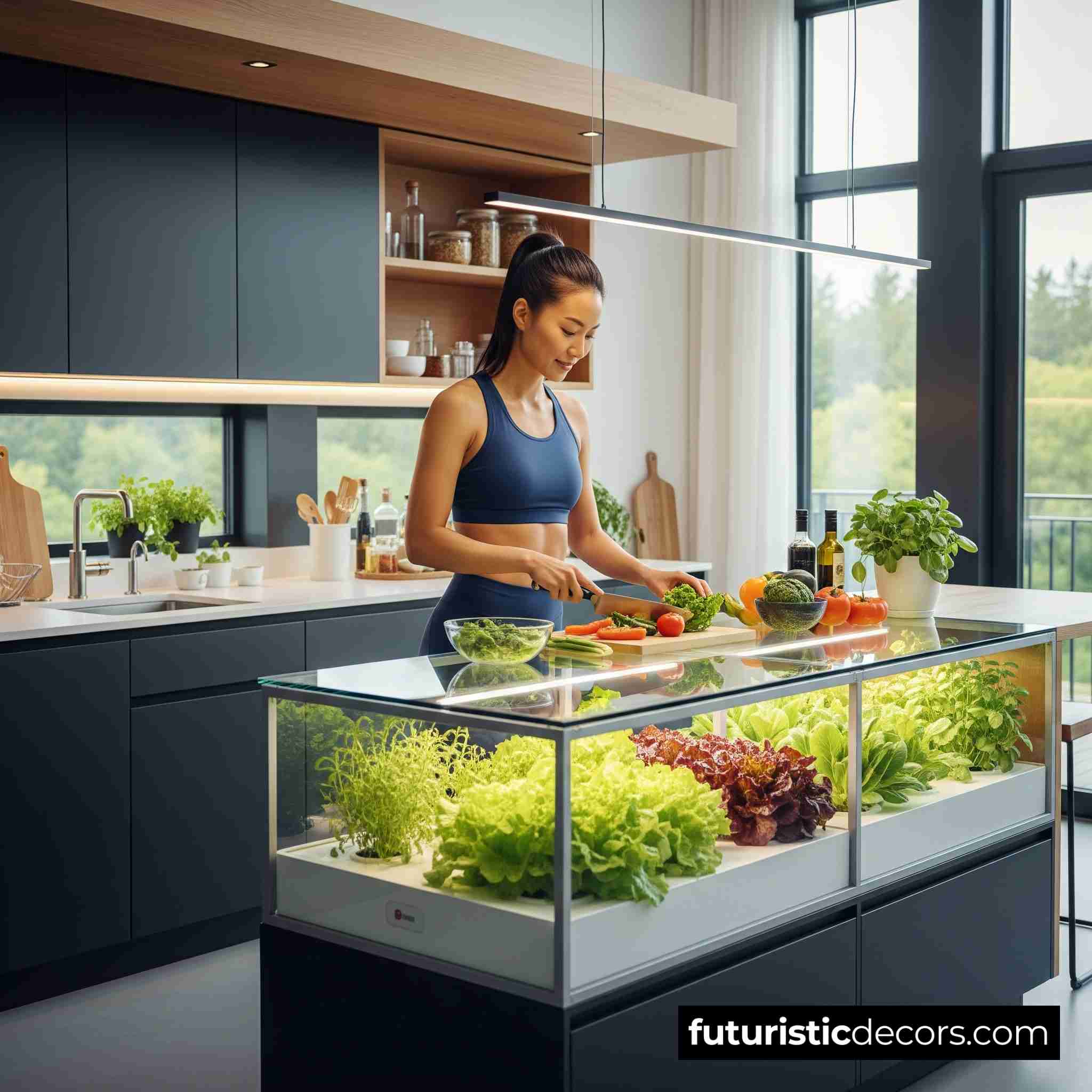 Kitchen Islands with Hydroponic Garden