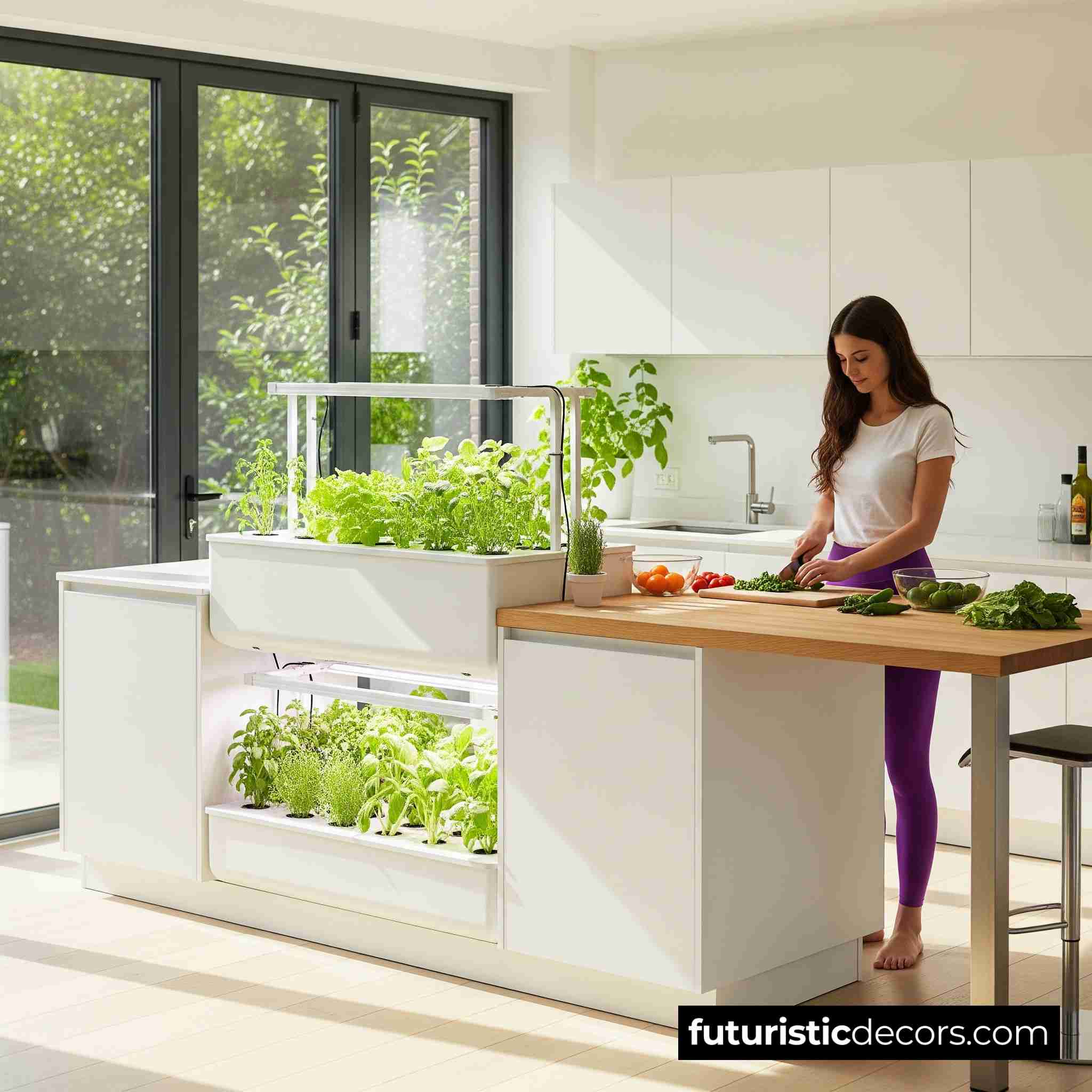 Kitchen Islands with Hydroponic Garden