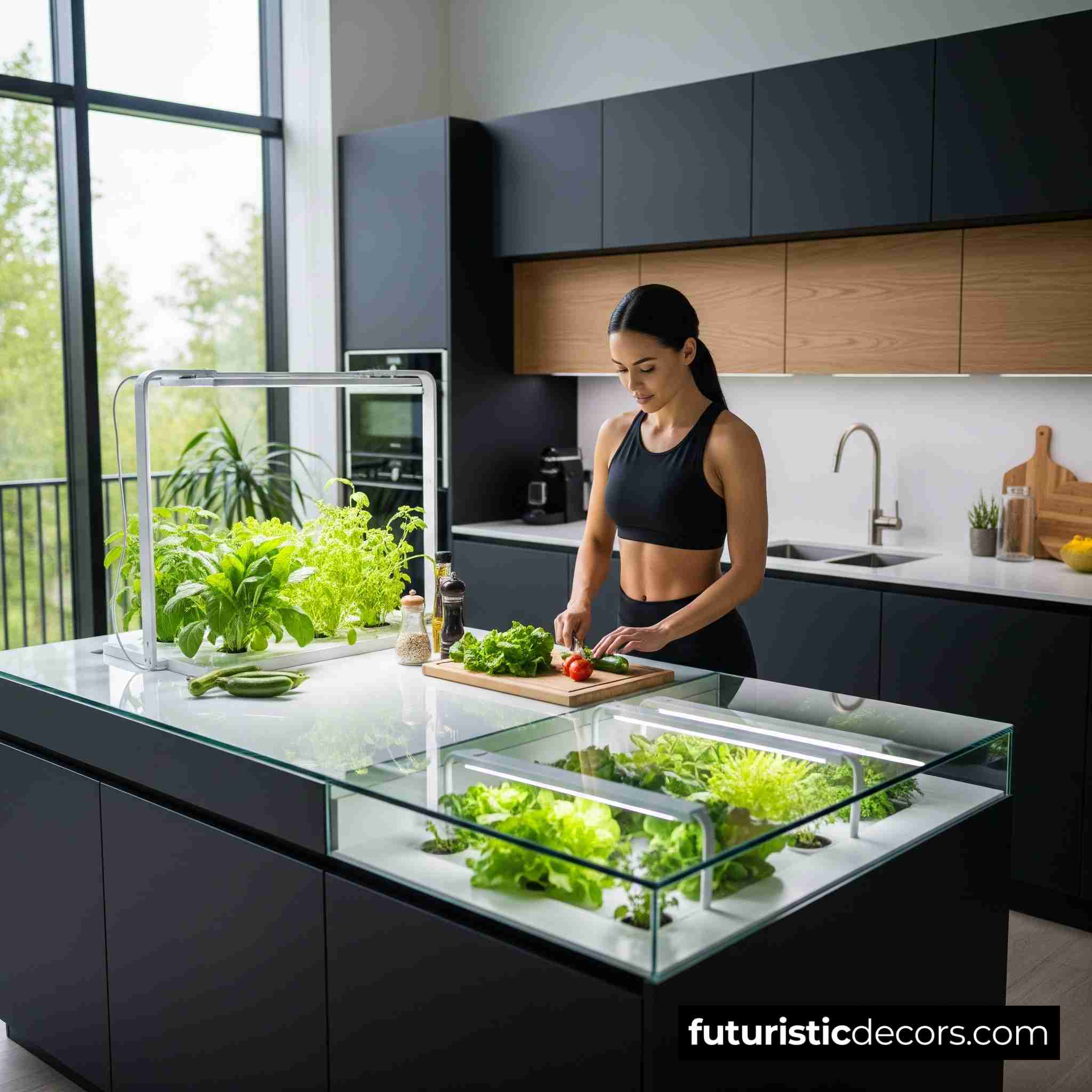 Kitchen Islands with Hydroponic Garden