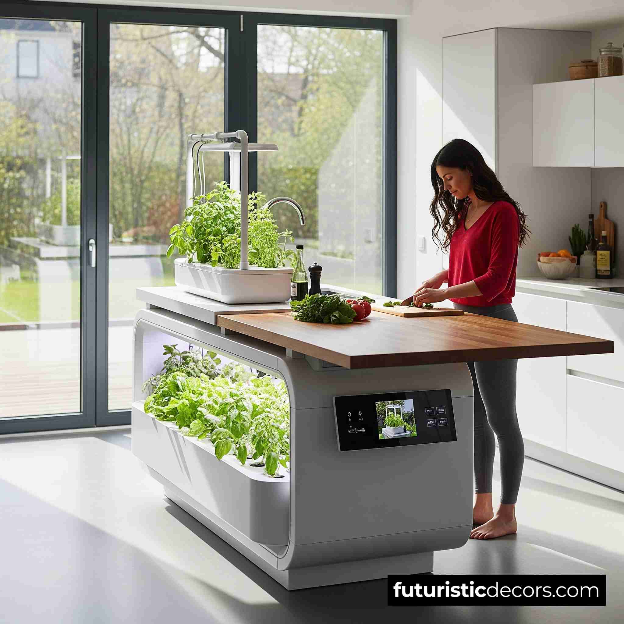 Kitchen Islands with Hydroponic Garden