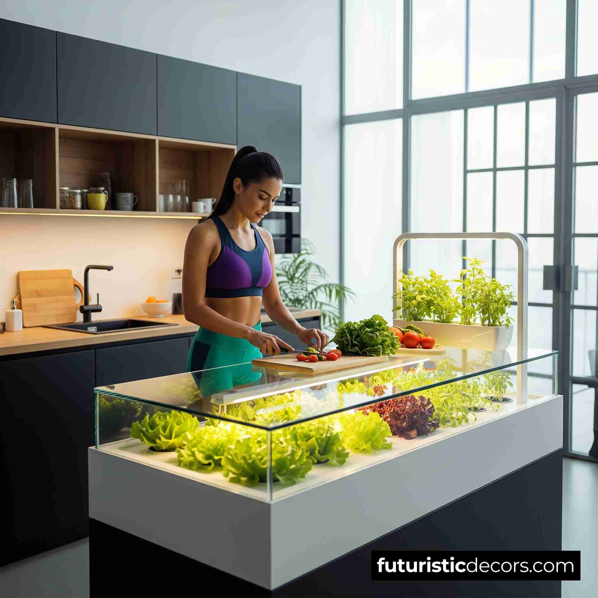 Kitchen Islands with Hydroponic Garden