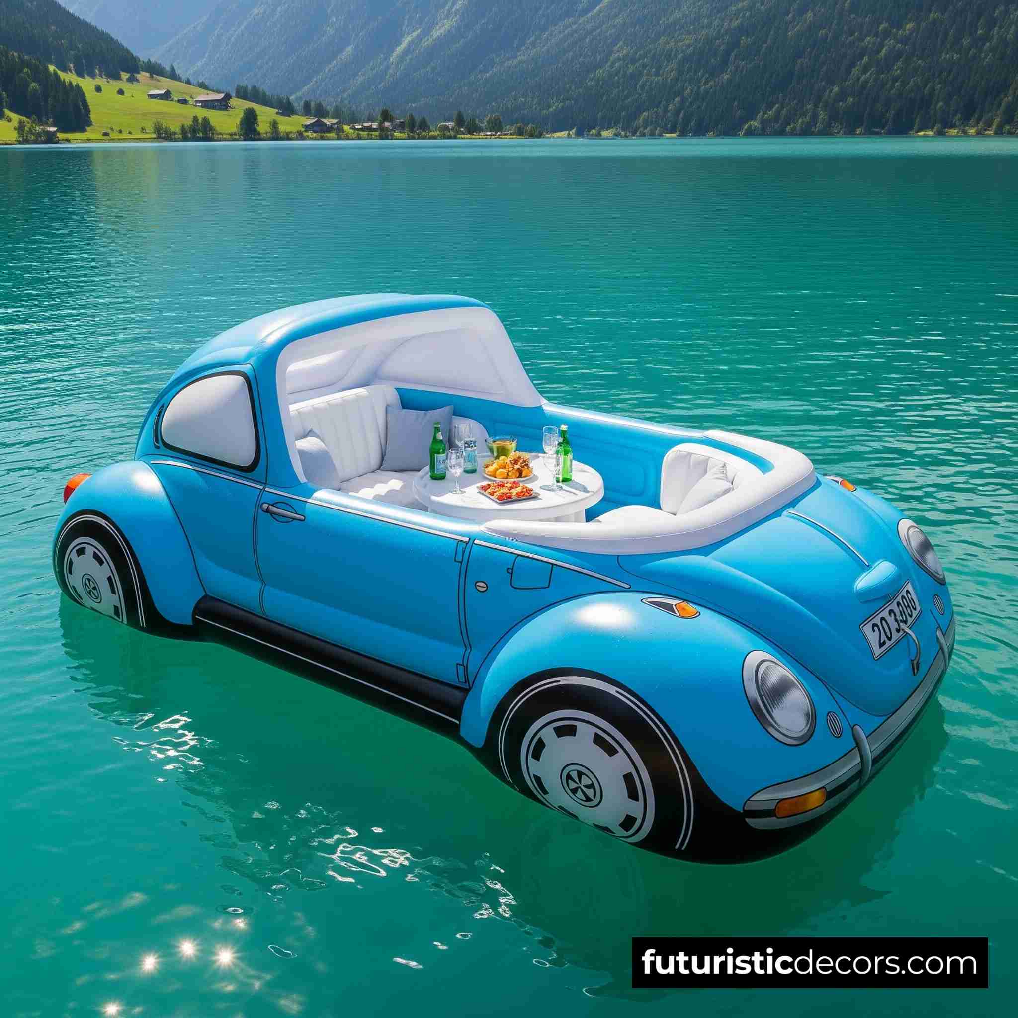 Inflatable VW Beetle Lake Float