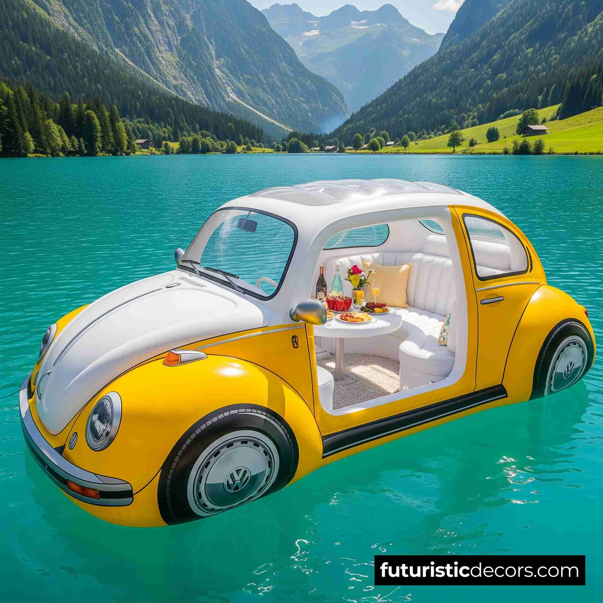 Inflatable VW Beetle Lake Float