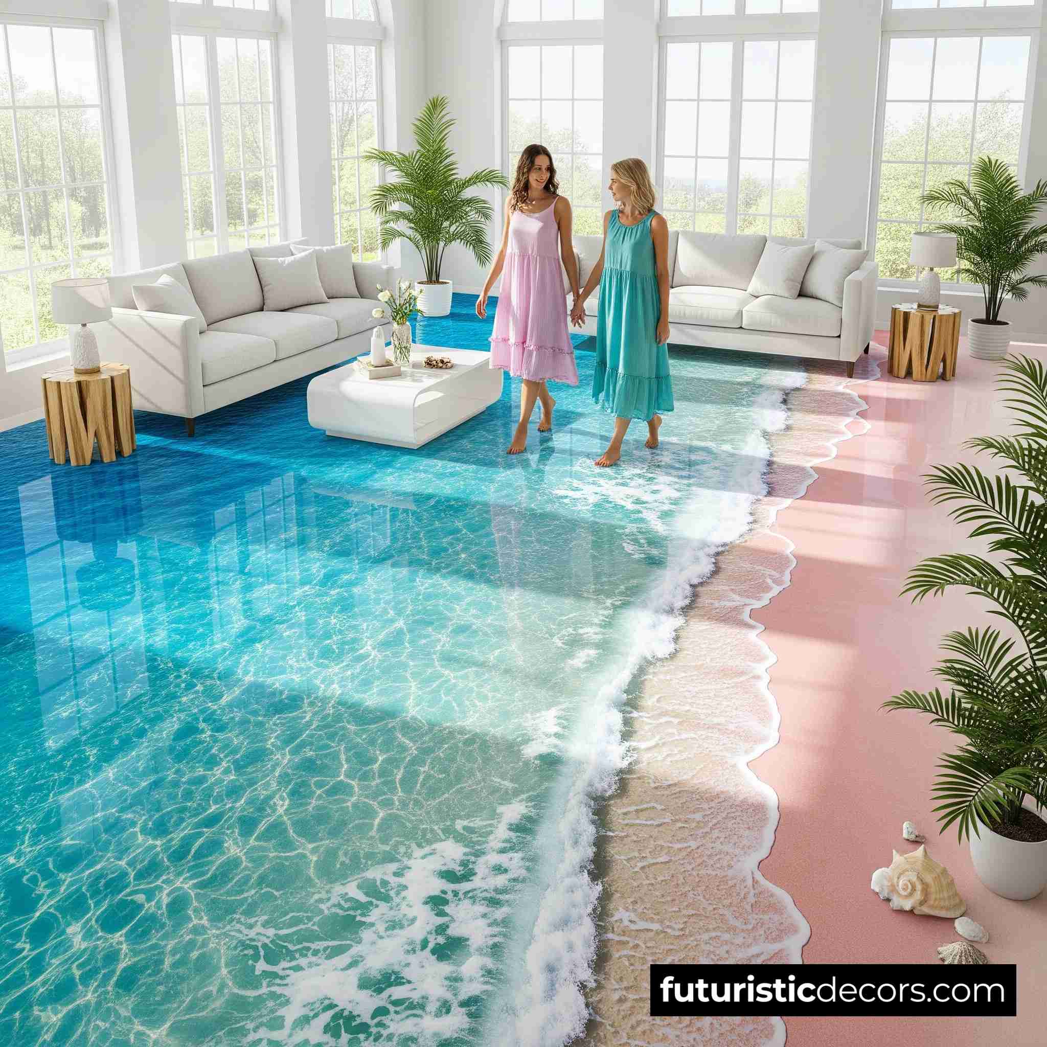 Beach Scene Epoxy Flooring
