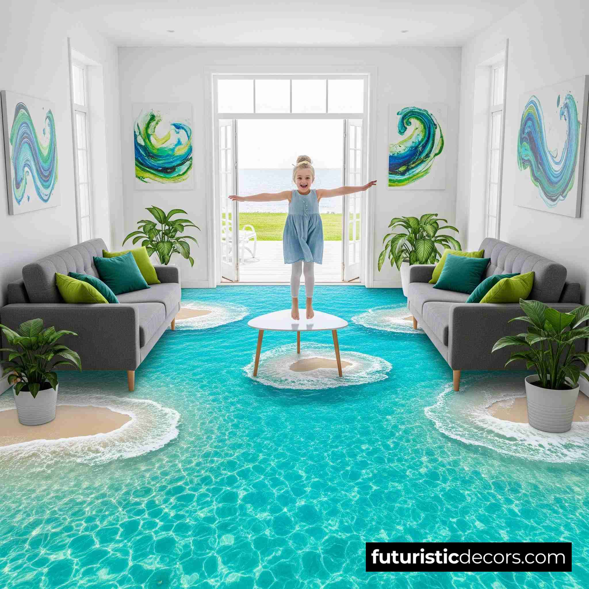 Beach Scene Epoxy Flooring