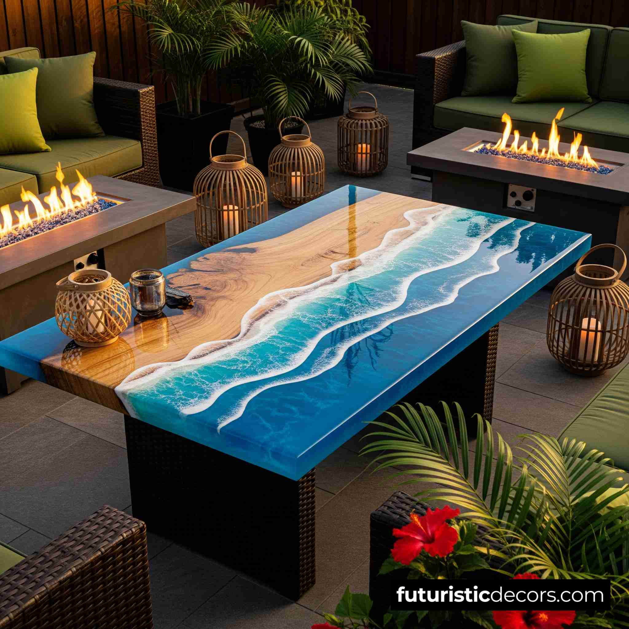 Epoxy Scene Patio Table