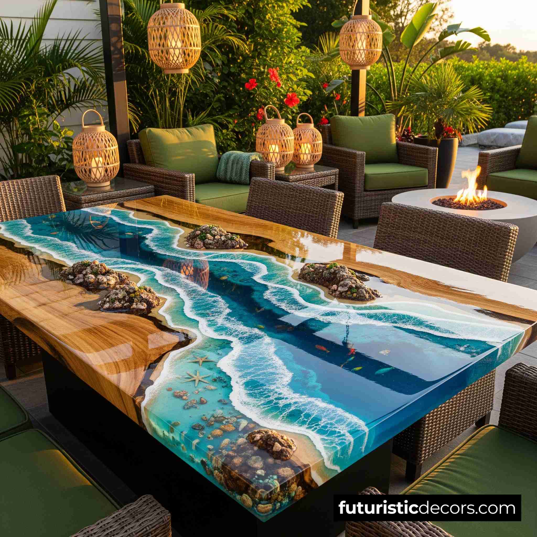 Epoxy Scene Patio Table