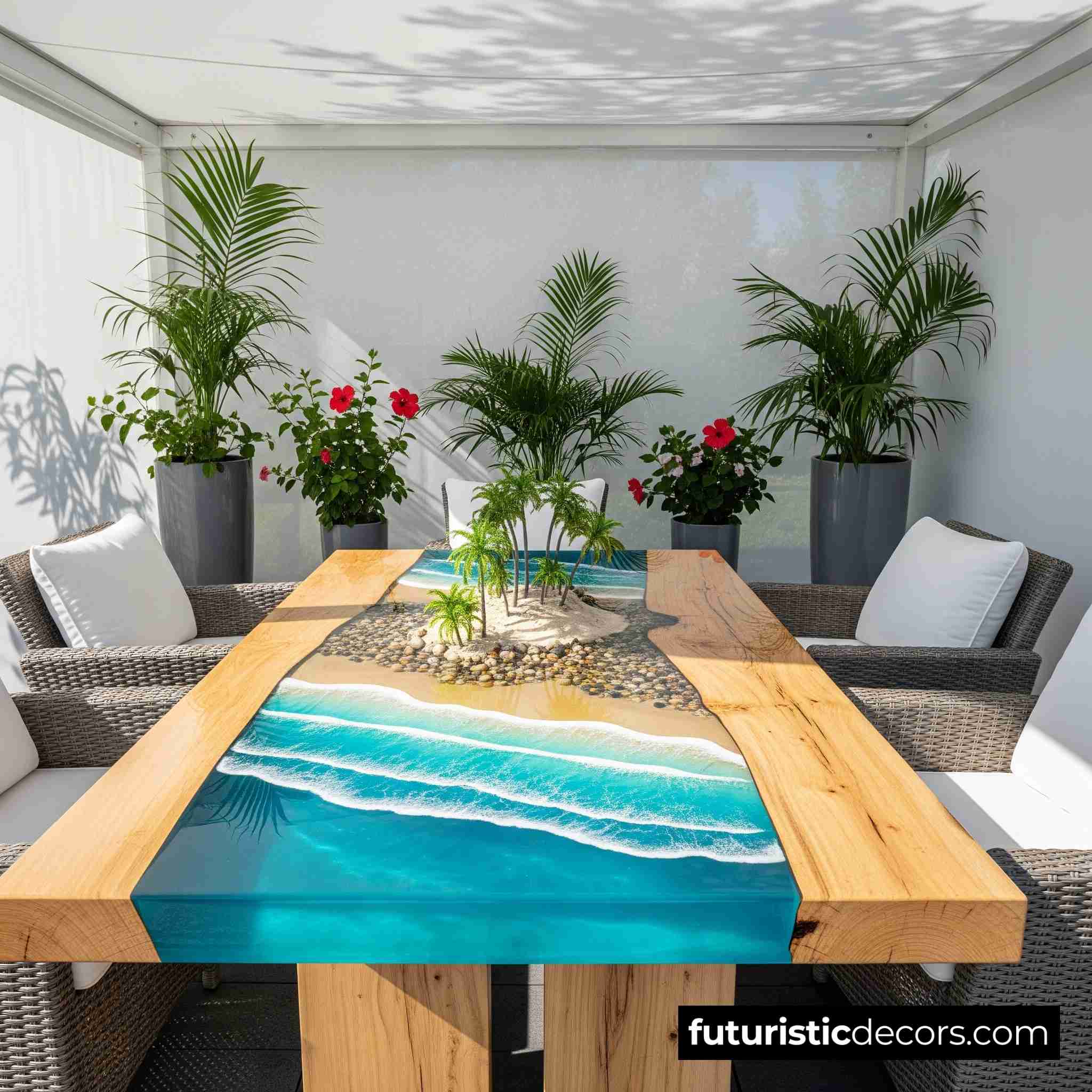 Epoxy Scene Patio Table