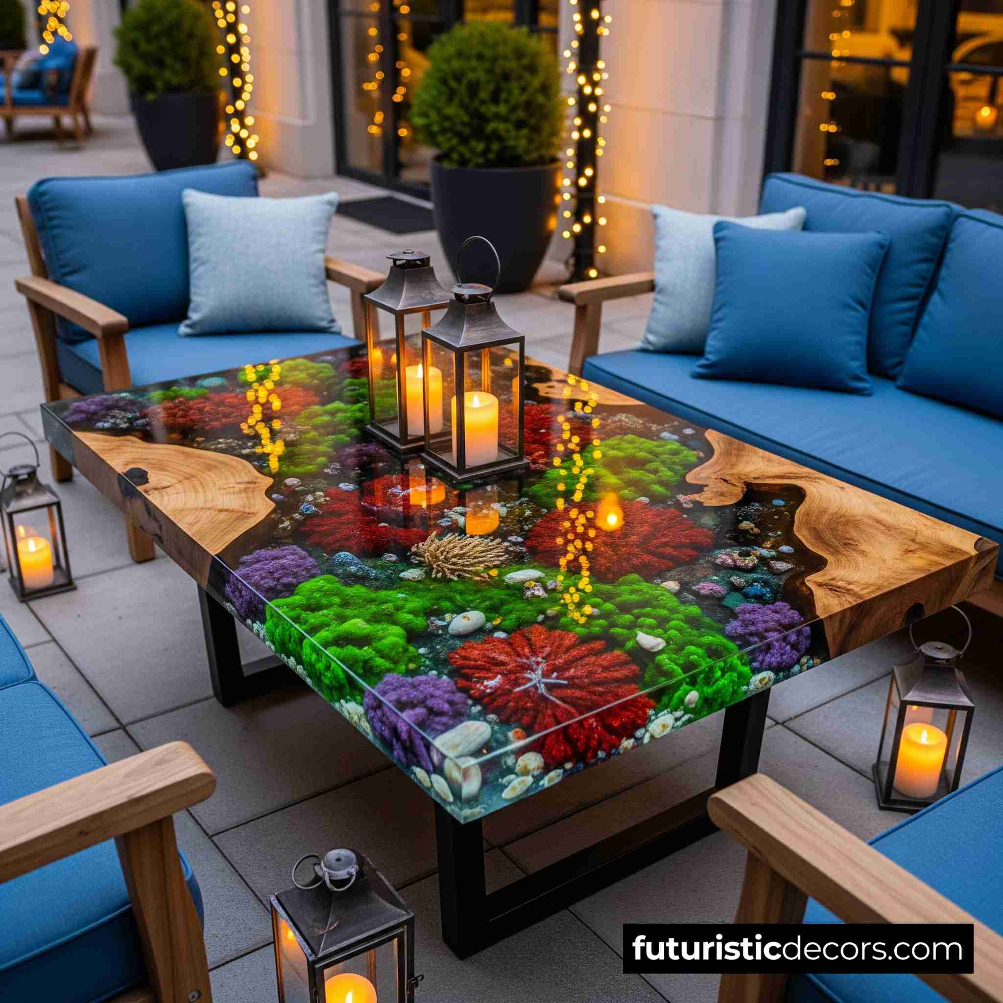 Epoxy Scene Patio Tables