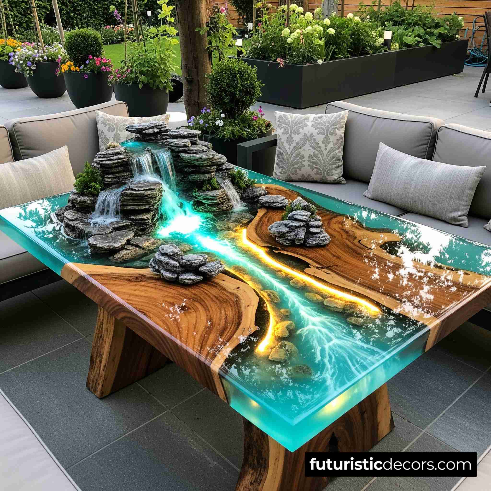 Epoxy Scene Patio Tables