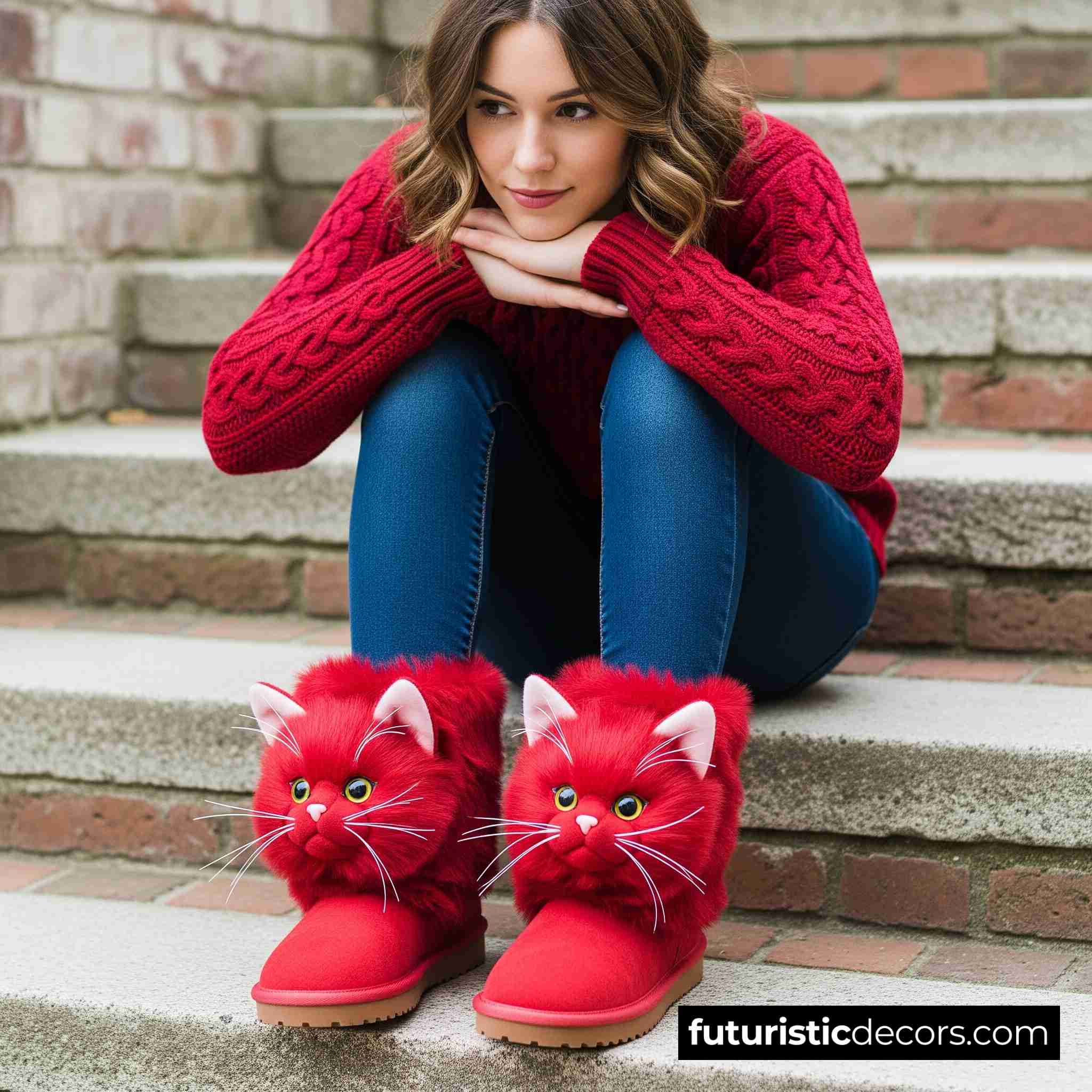 Fluffy Cat Shaped Boots