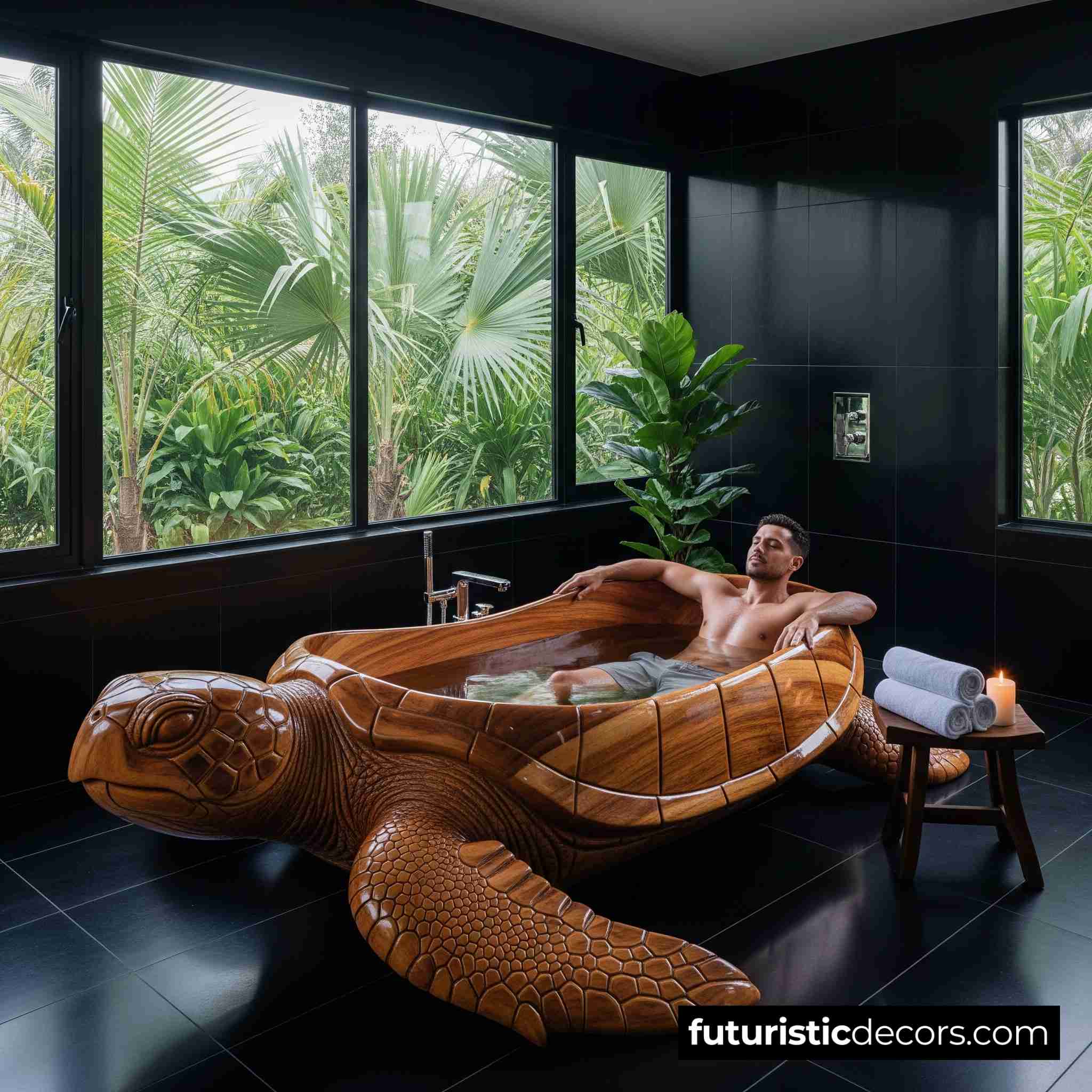 Wooden Turtle Bathtub