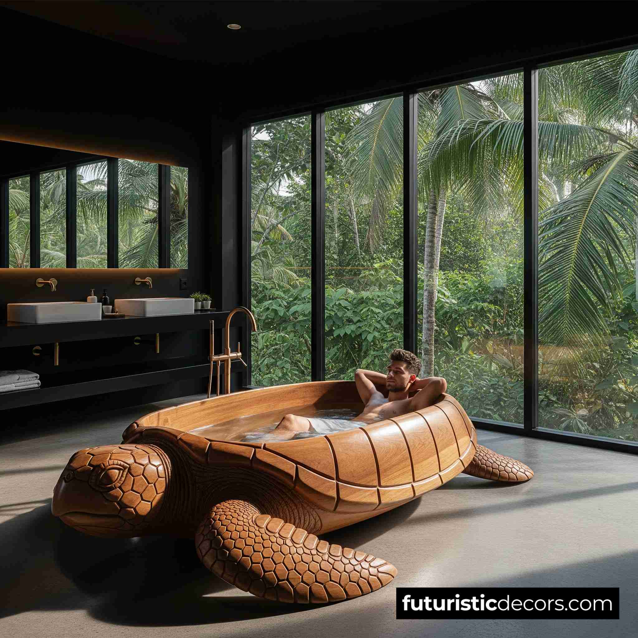 Wooden Turtle Bathtub