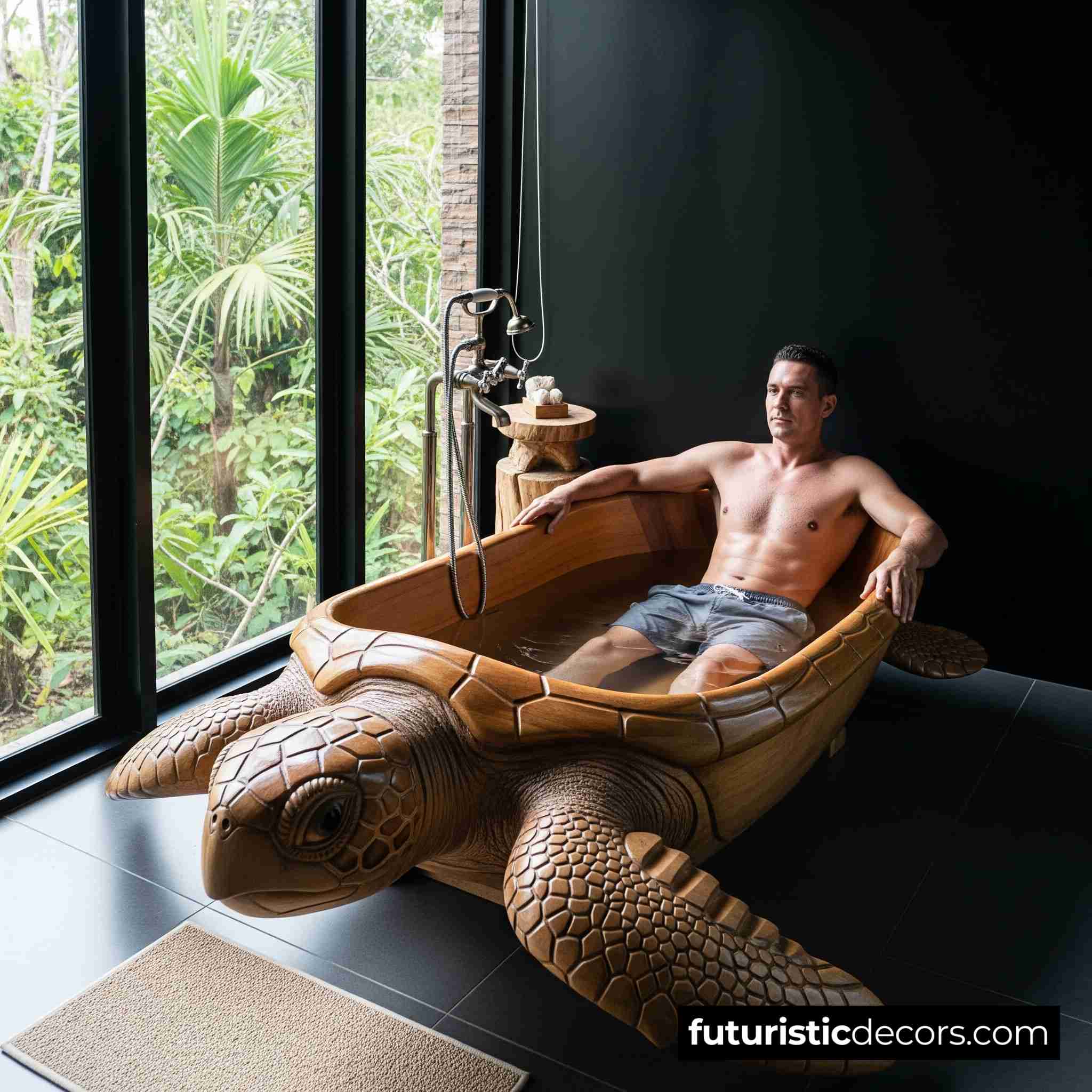 Wooden Turtle Bathtub