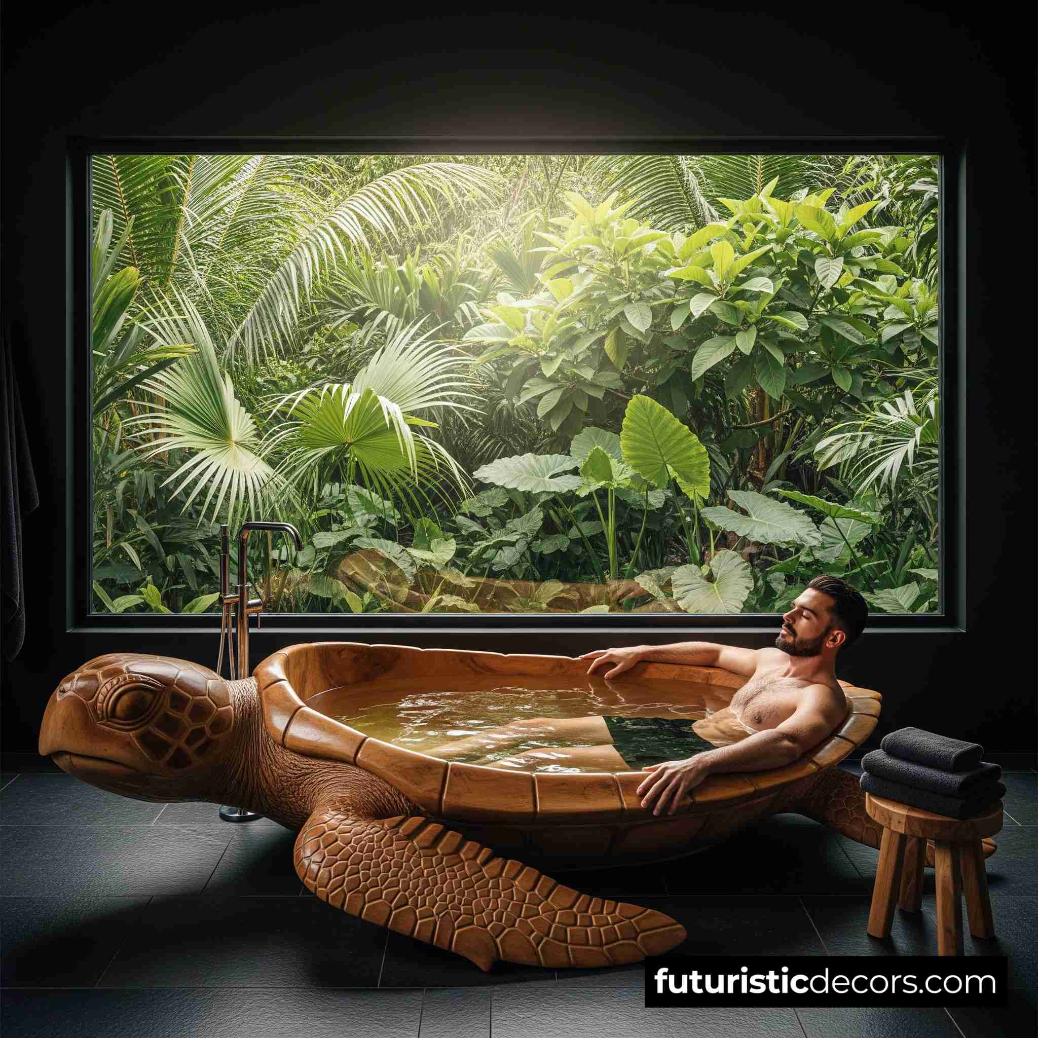 Wooden Turtle Bathtub