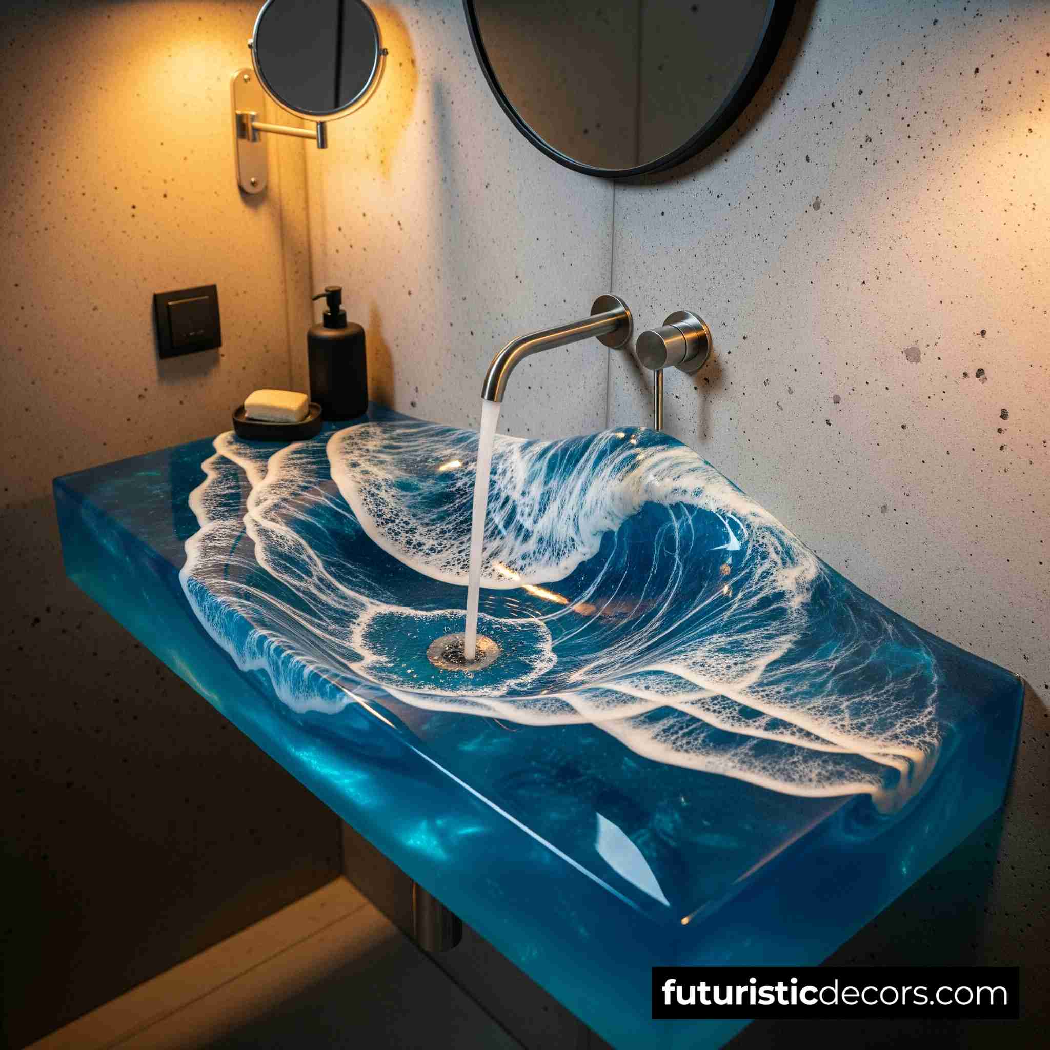 Epoxy Ocean Wave Sink