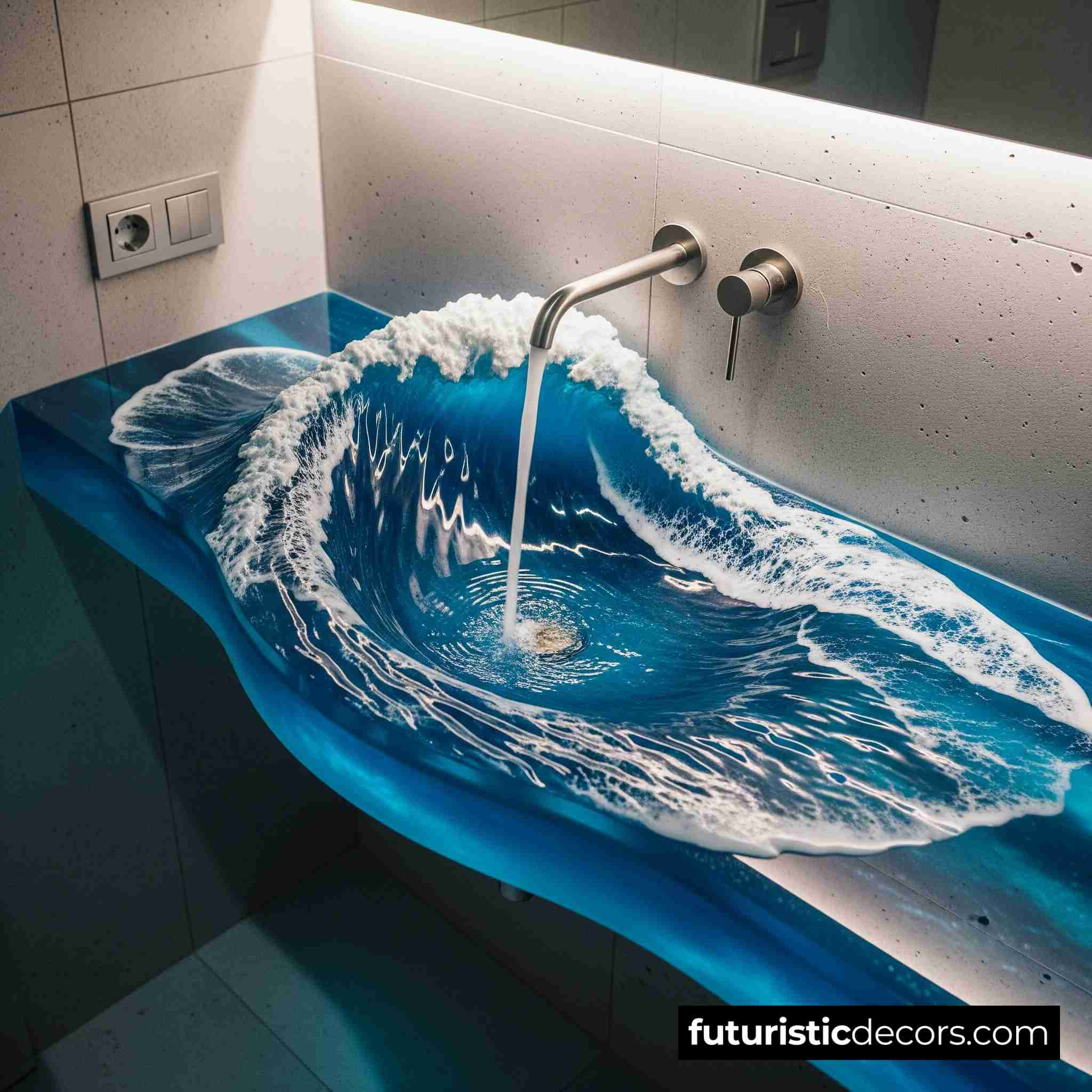 Epoxy Ocean Wave Sink