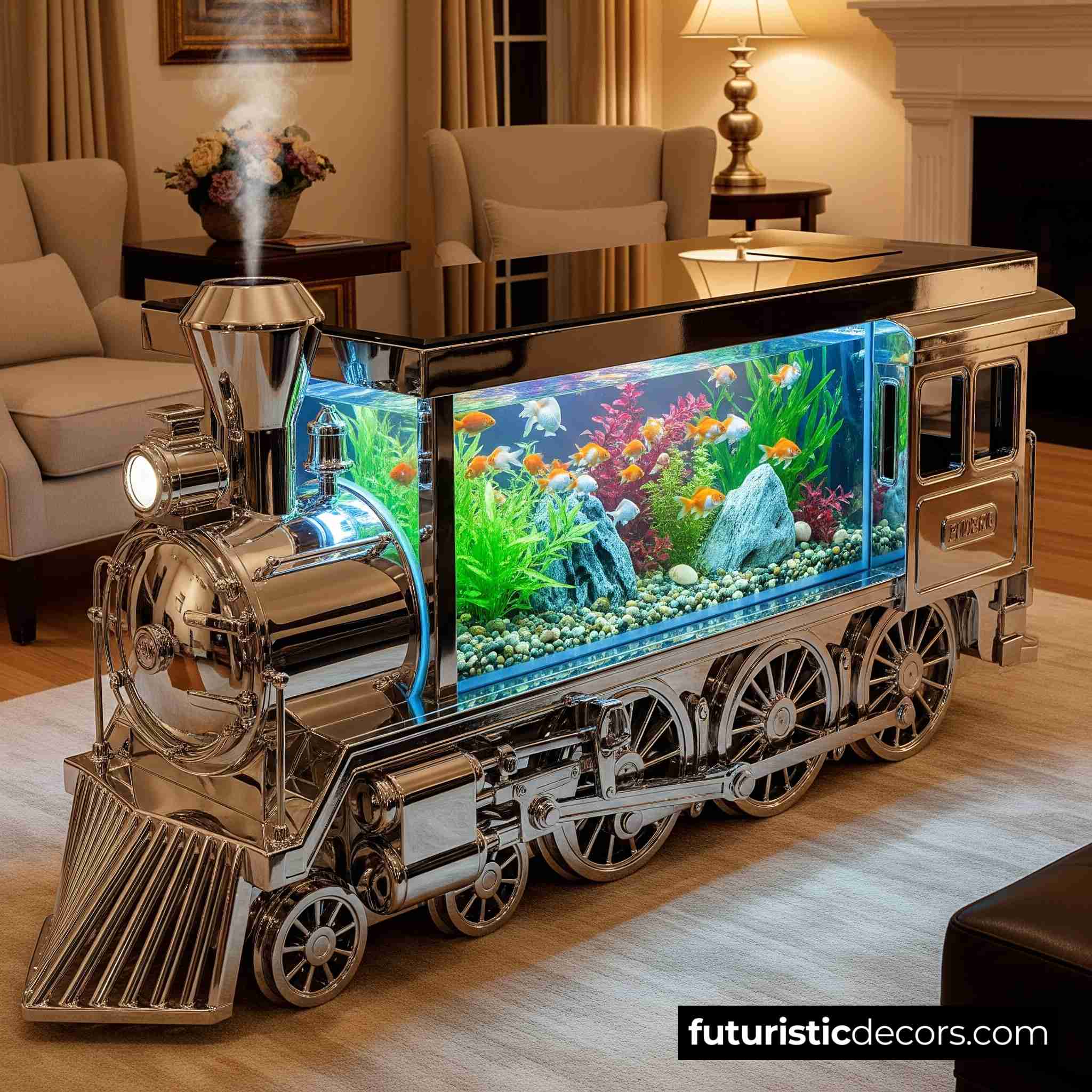 Train Aquarium Coffee Table