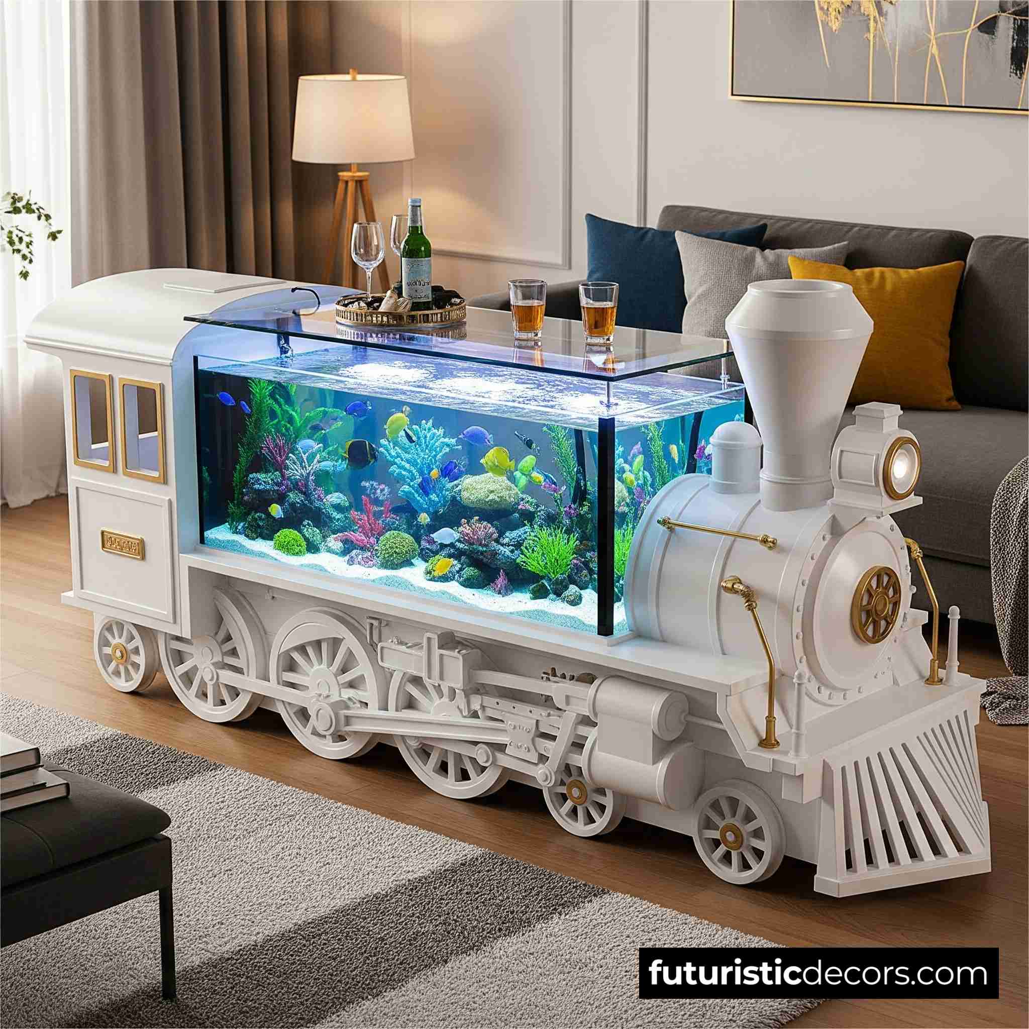 Train Aquarium Coffee Table