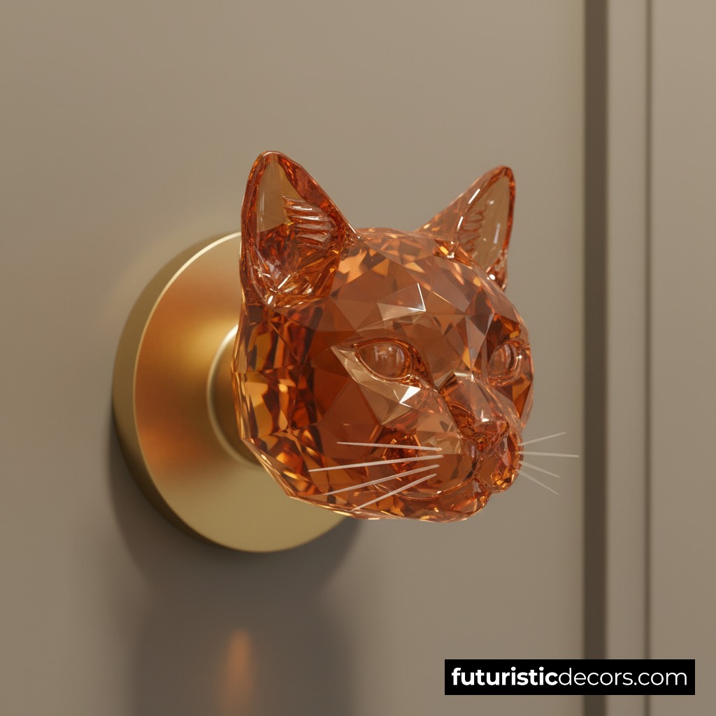 Cat shaped doorknobs