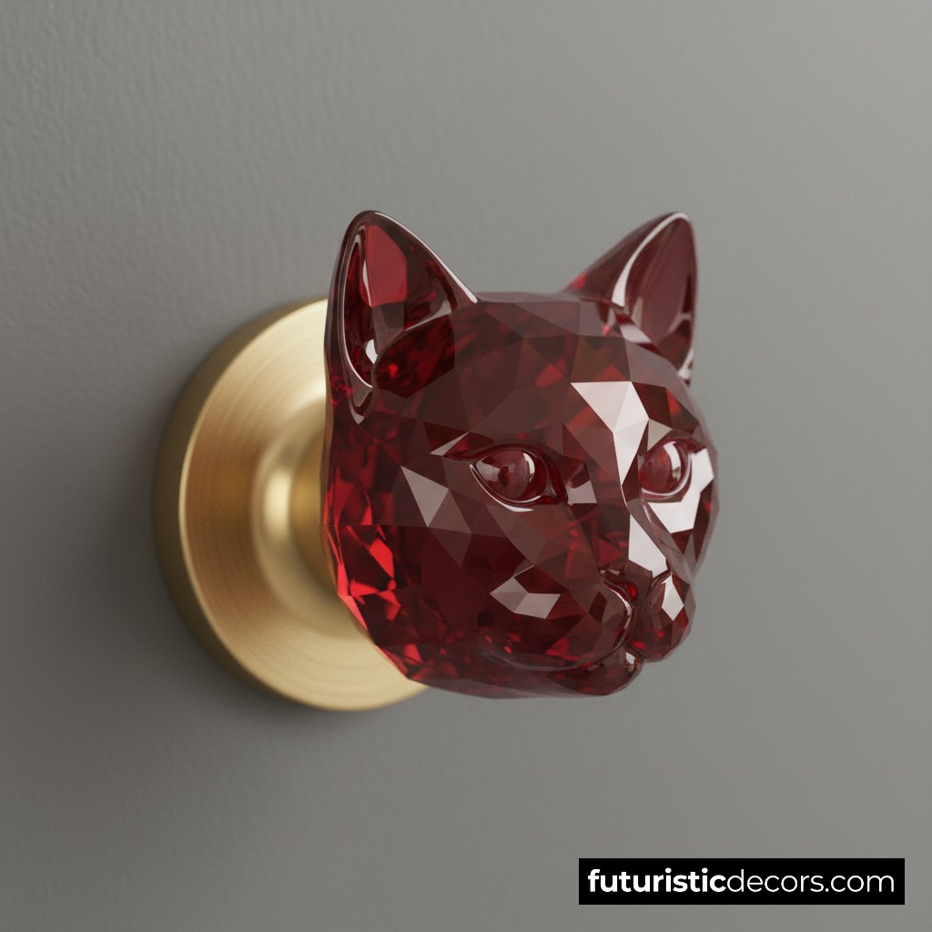 Cat shaped doorknobs