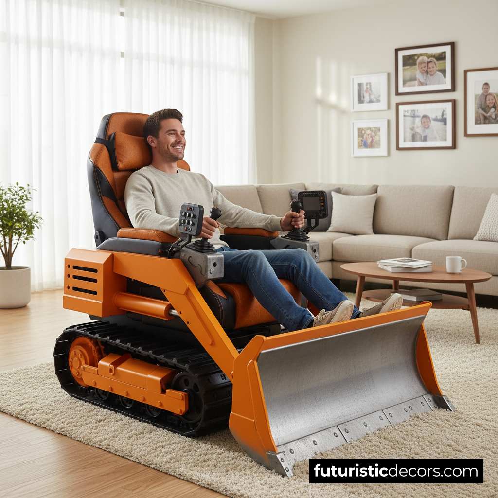 Bulldozer-shaped recliner