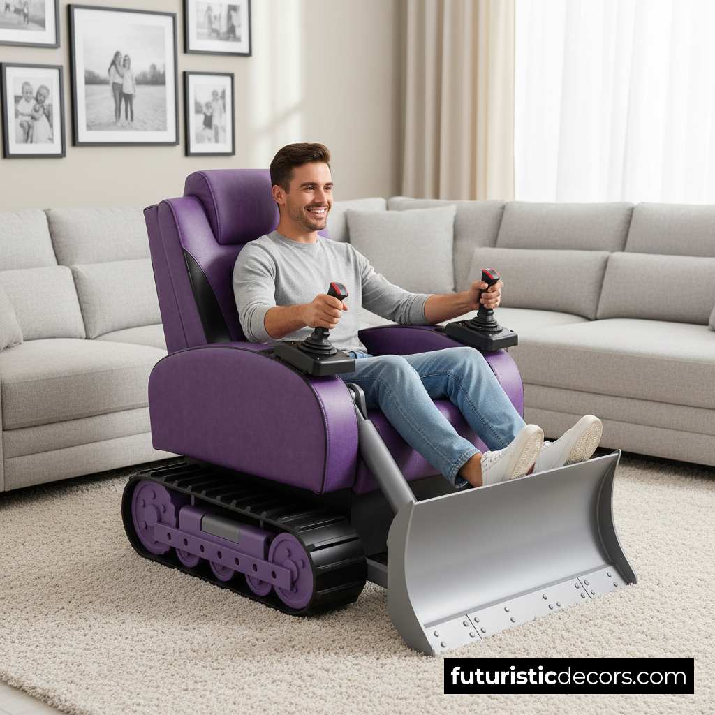 Bulldozer-shaped recliner