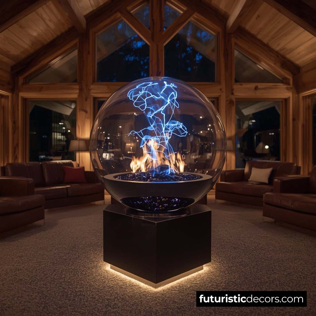 Bubble Glass Fireplace