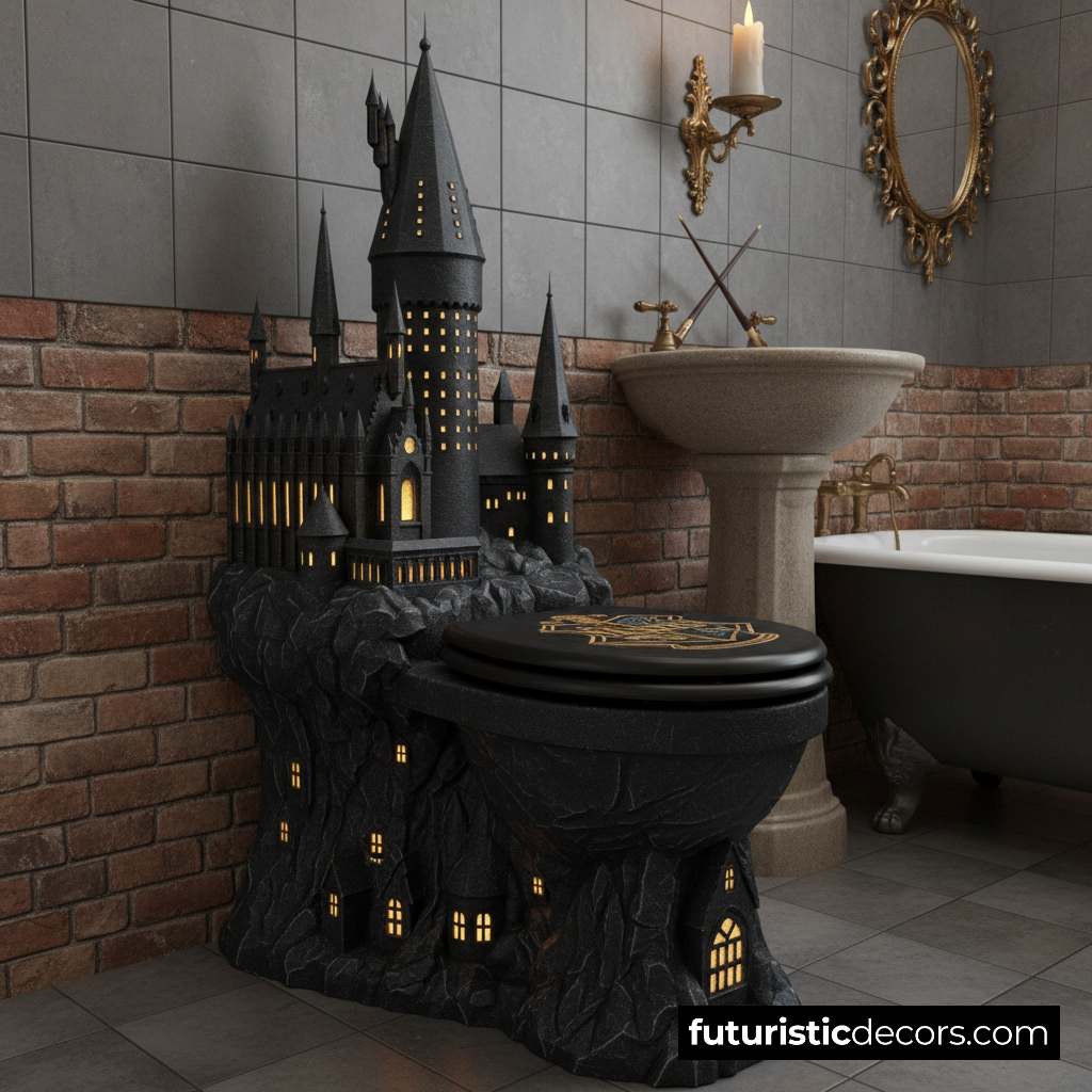 Castle-shaped toilet