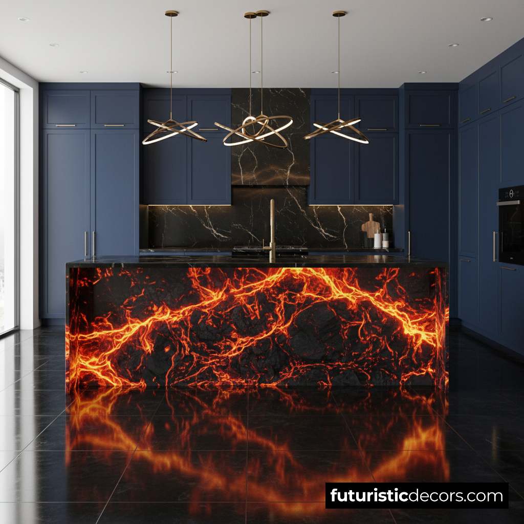 lava inspired kitchen islands