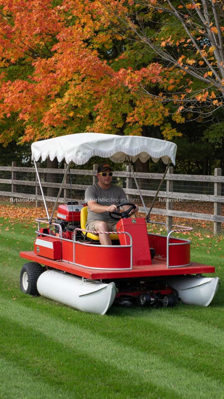 pontoon boat riding mower